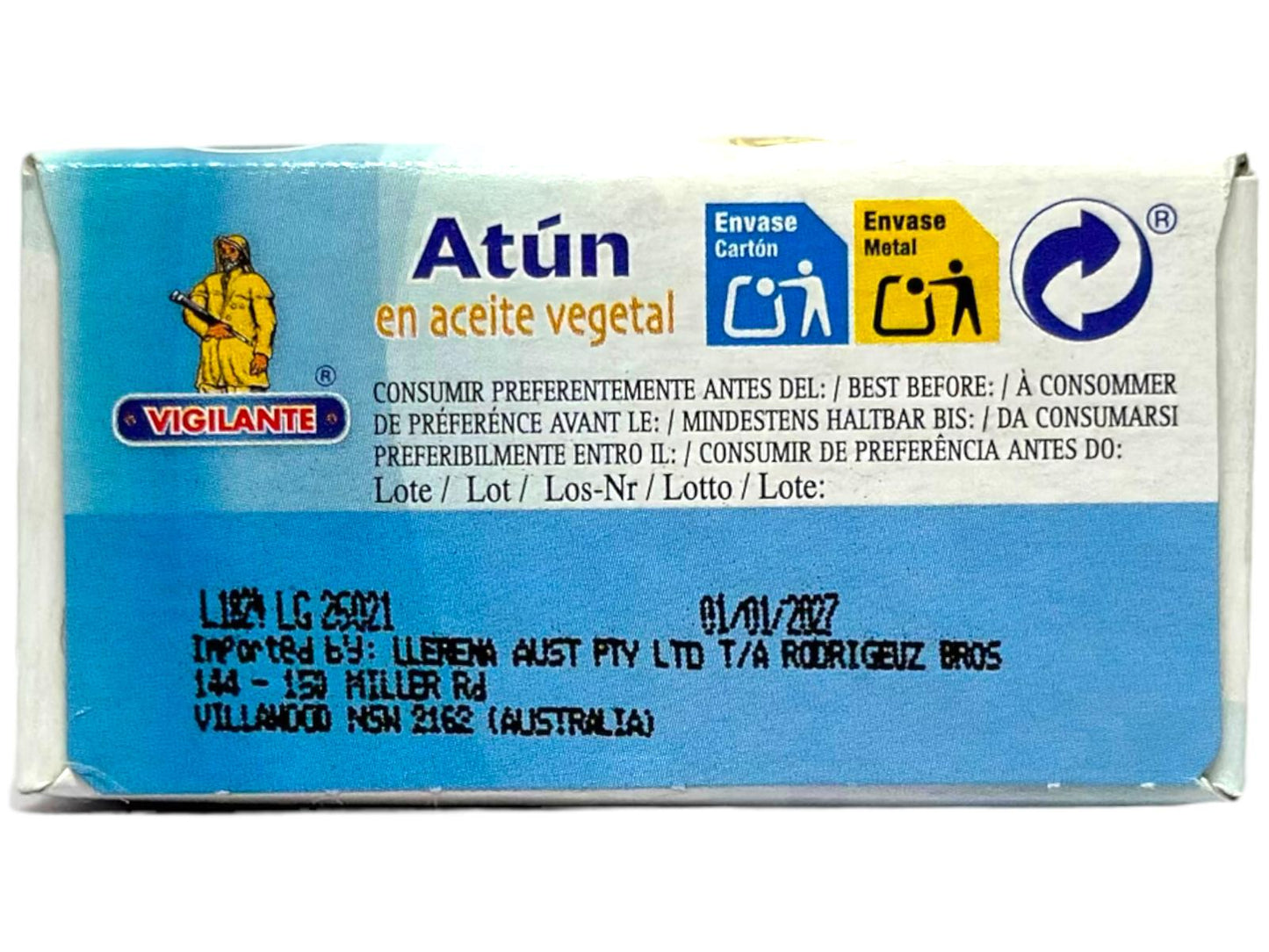 Vigilante Atun En Aceite Vegetal Tuna In Vegetable Oil 80g (Best Before 01-01-2027)