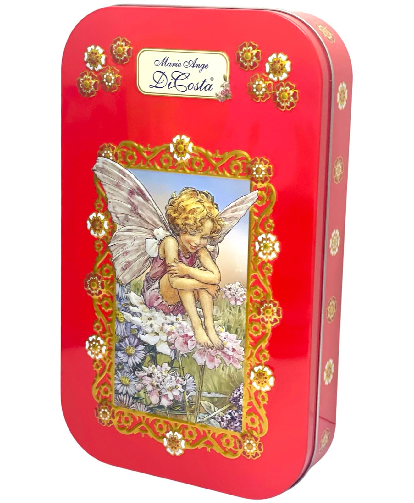 Marie Ange di Costa Flower Fairy Empty Decorative Tin —Il Bellezza in Red
