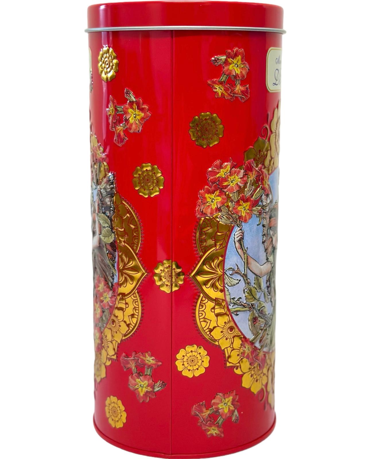 Marie Ange di Costa Italian Flower Empty Decorative Gift Tin —Il Cannocchiale in Crimson