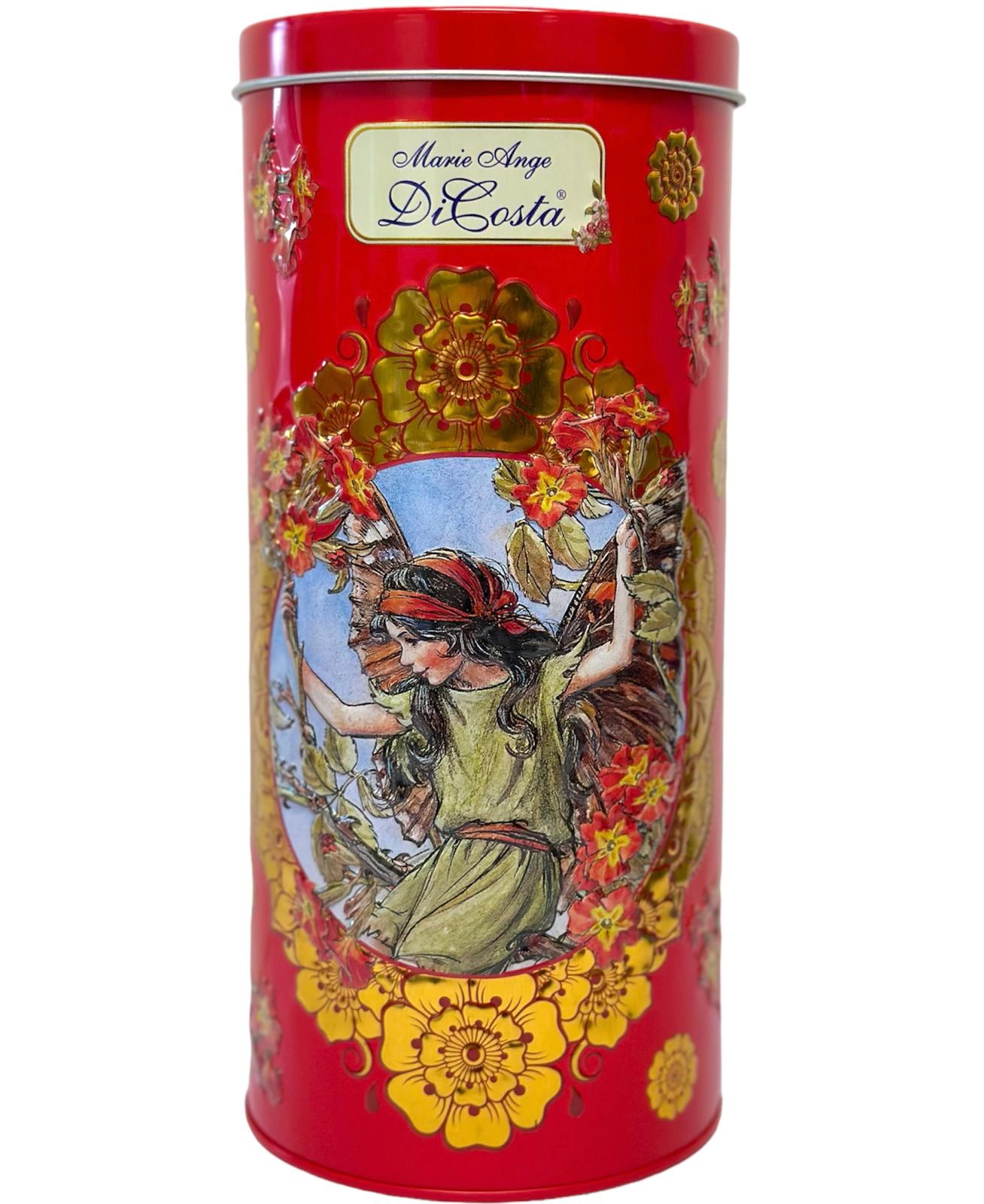 Marie Ange di Costa Italian Flower Empty Decorative Gift Tin —Il Cannocchiale in Crimson