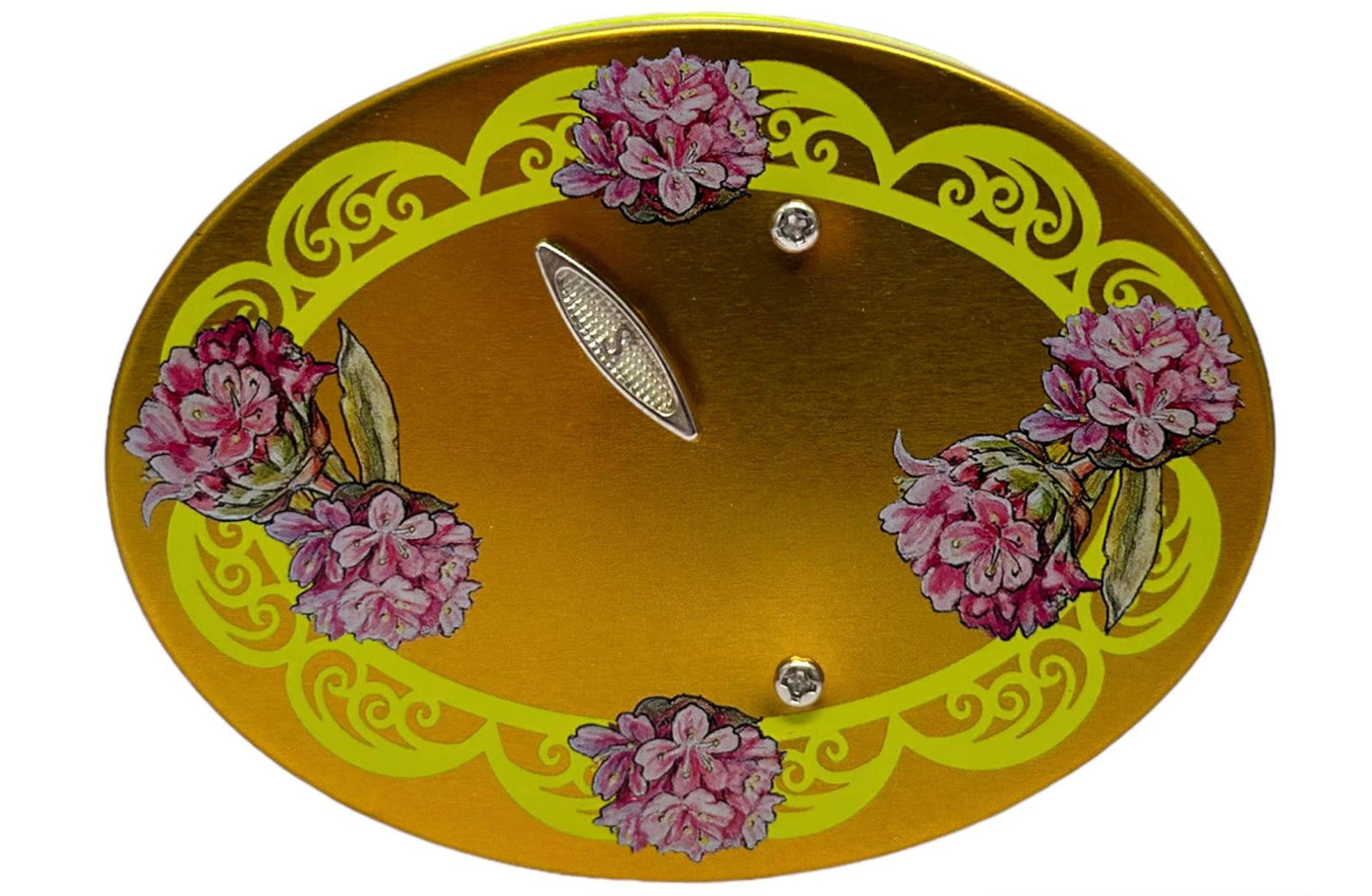 Marie Ange di Costa Flower Fairy Music Box Empty Decorative Tin—Il Fantasia in Yellow