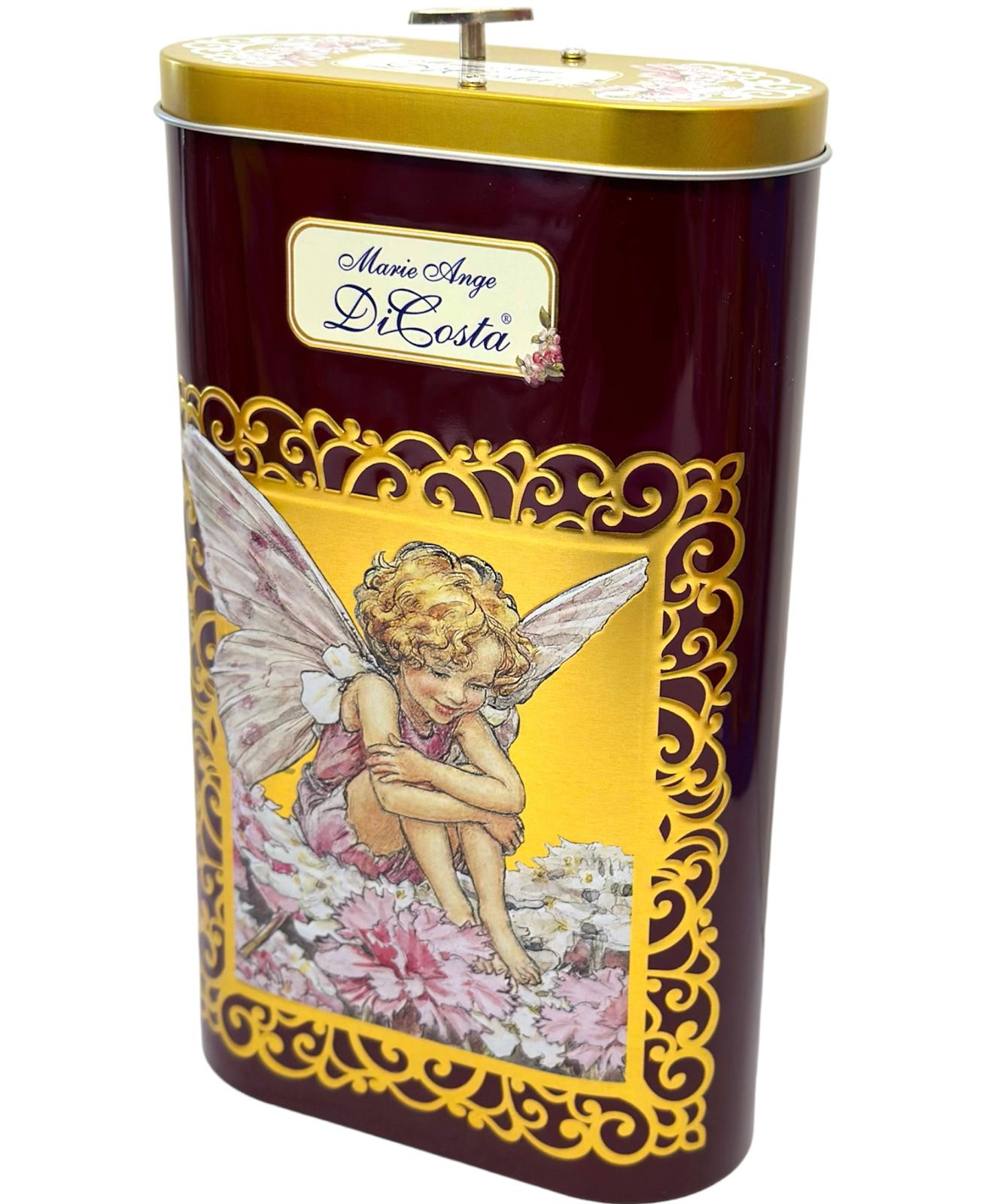 Marie Ange di Costa Flower Fairy Music Box Empty Decorative Tin —La Visiera in Ruby