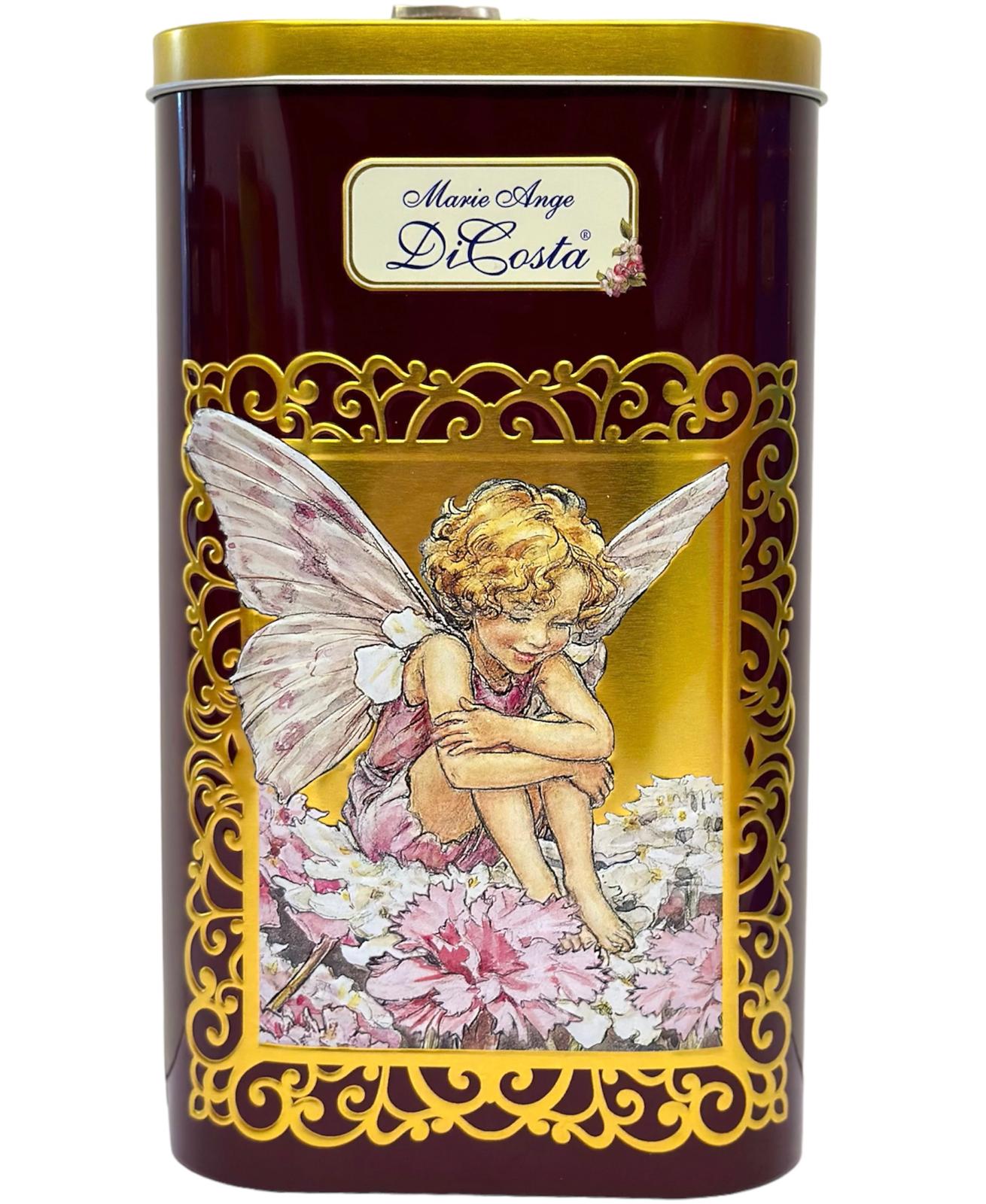 Marie Ange di Costa Flower Fairy Music Box Empty Decorative Tin —La Visiera in Ruby