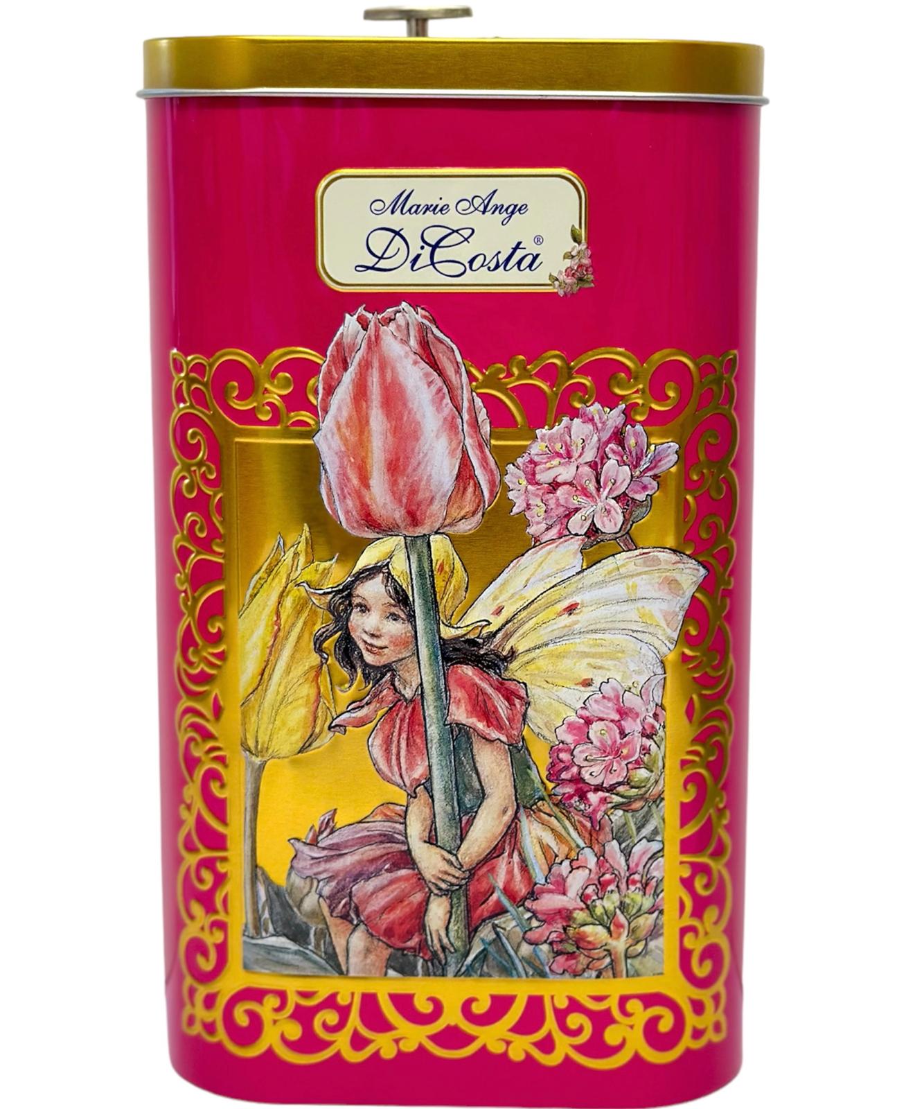 Marie Ange di Costa Flower Fairy Music Box Empty Decorative Tin —La Visiera in Rose
