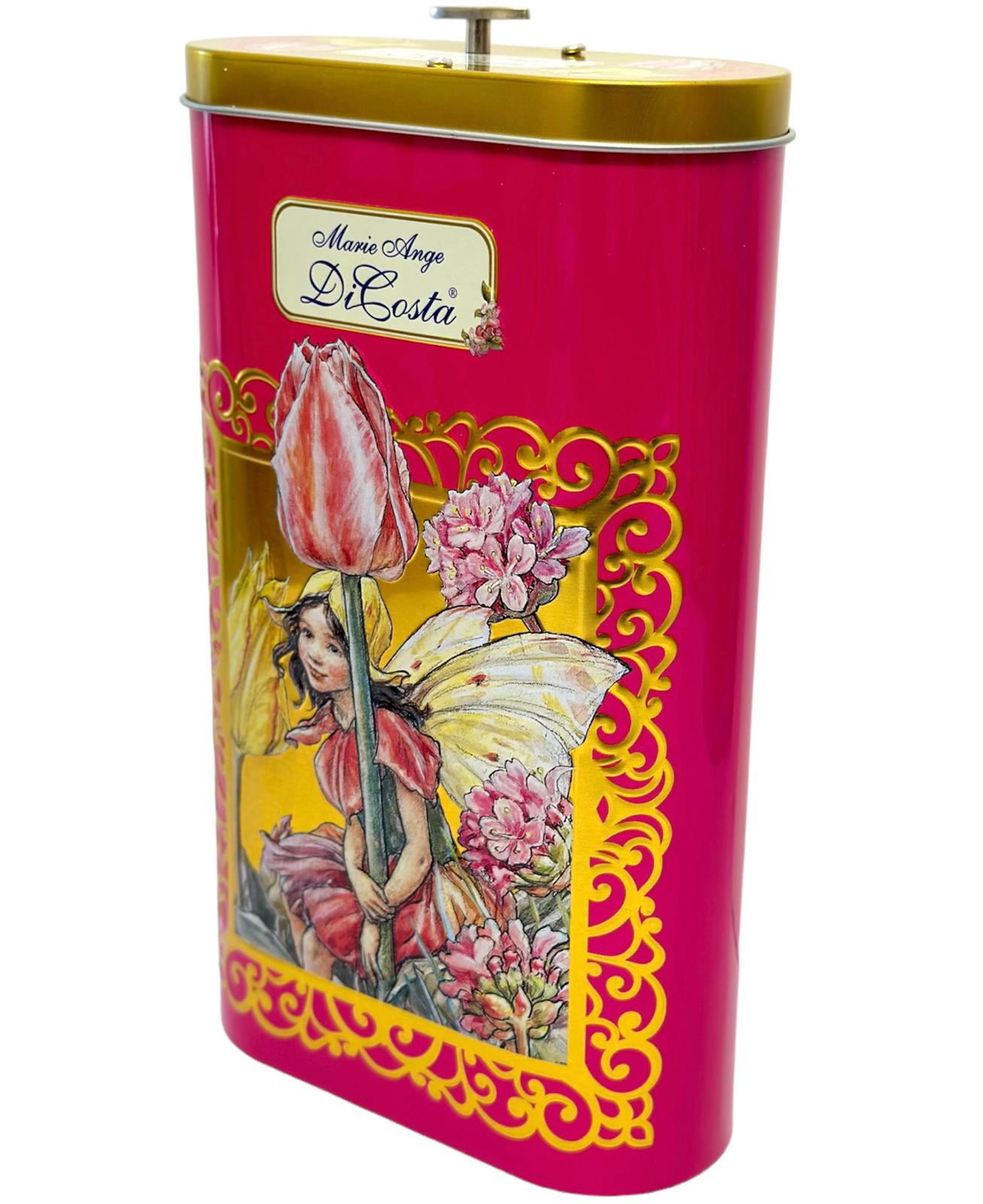 Marie Ange di Costa Flower Fairy Music Box Empty Decorative Tin —La Visiera in Rose