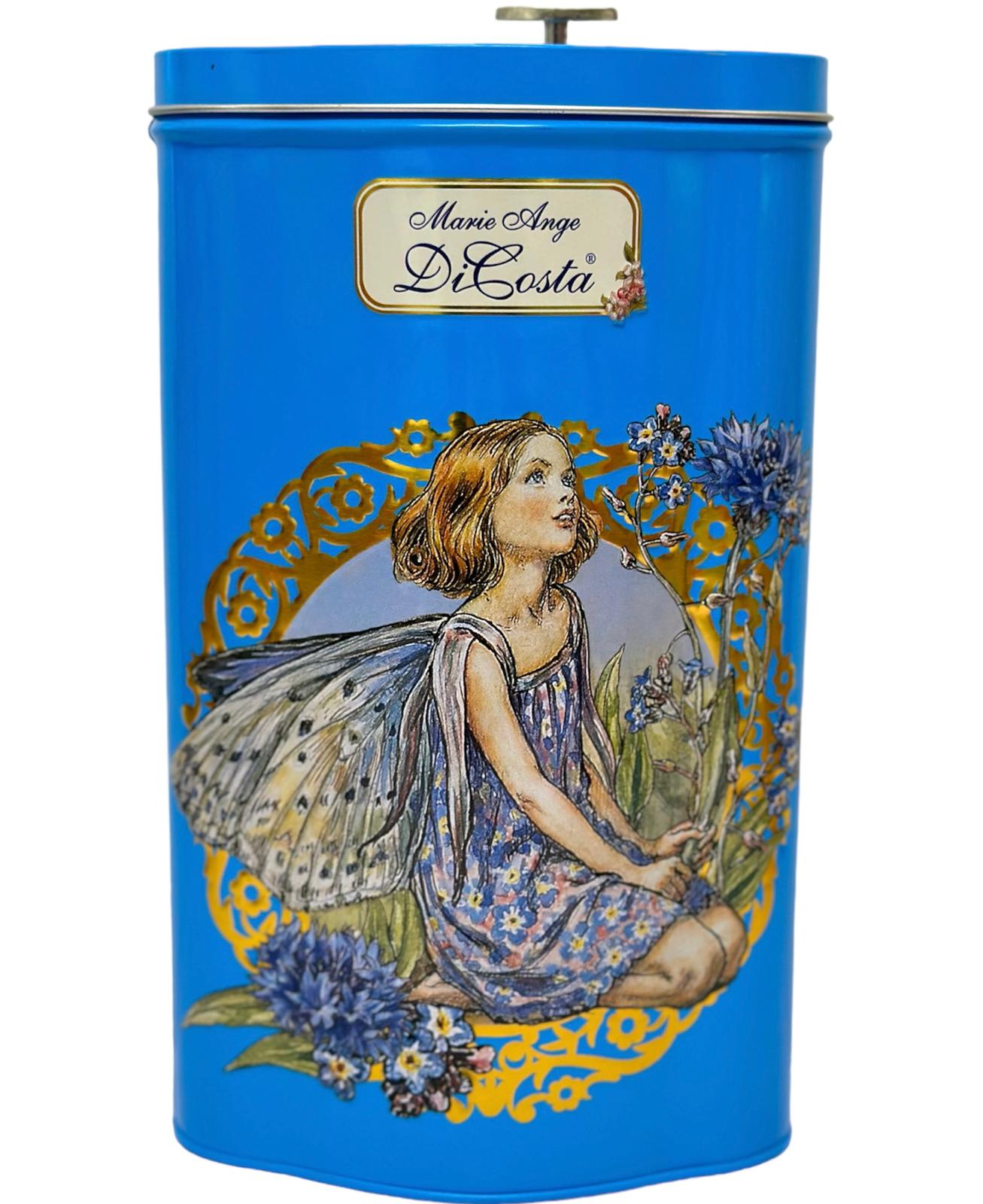 Marie Ange di Costa Flower Fairy Music Box Empty Decorative Tin--Diamond in Sky Blue