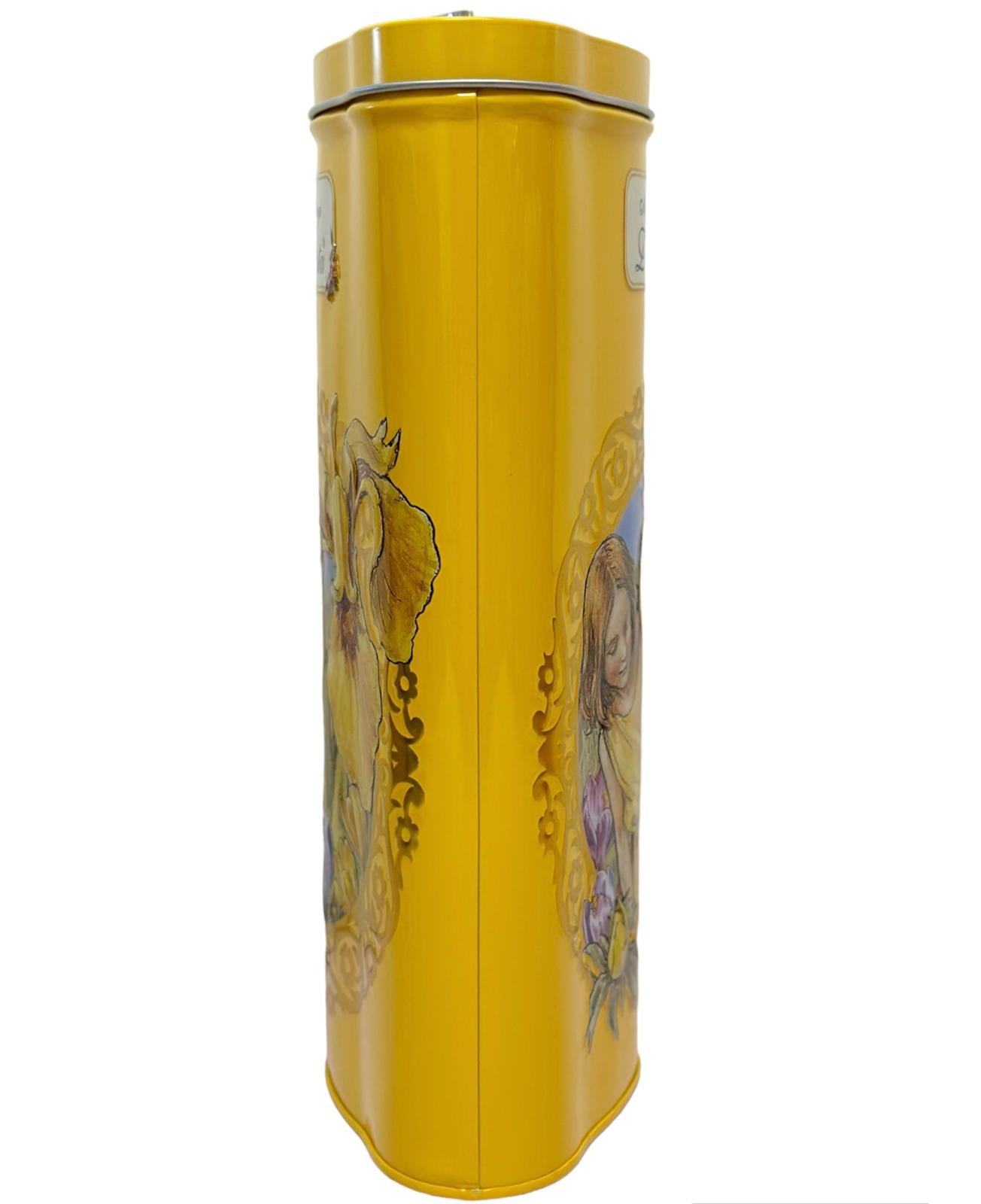 Marie Ange di Costa Flower Fairy Music Box Empty Decorative Tin--Diamond in Gold