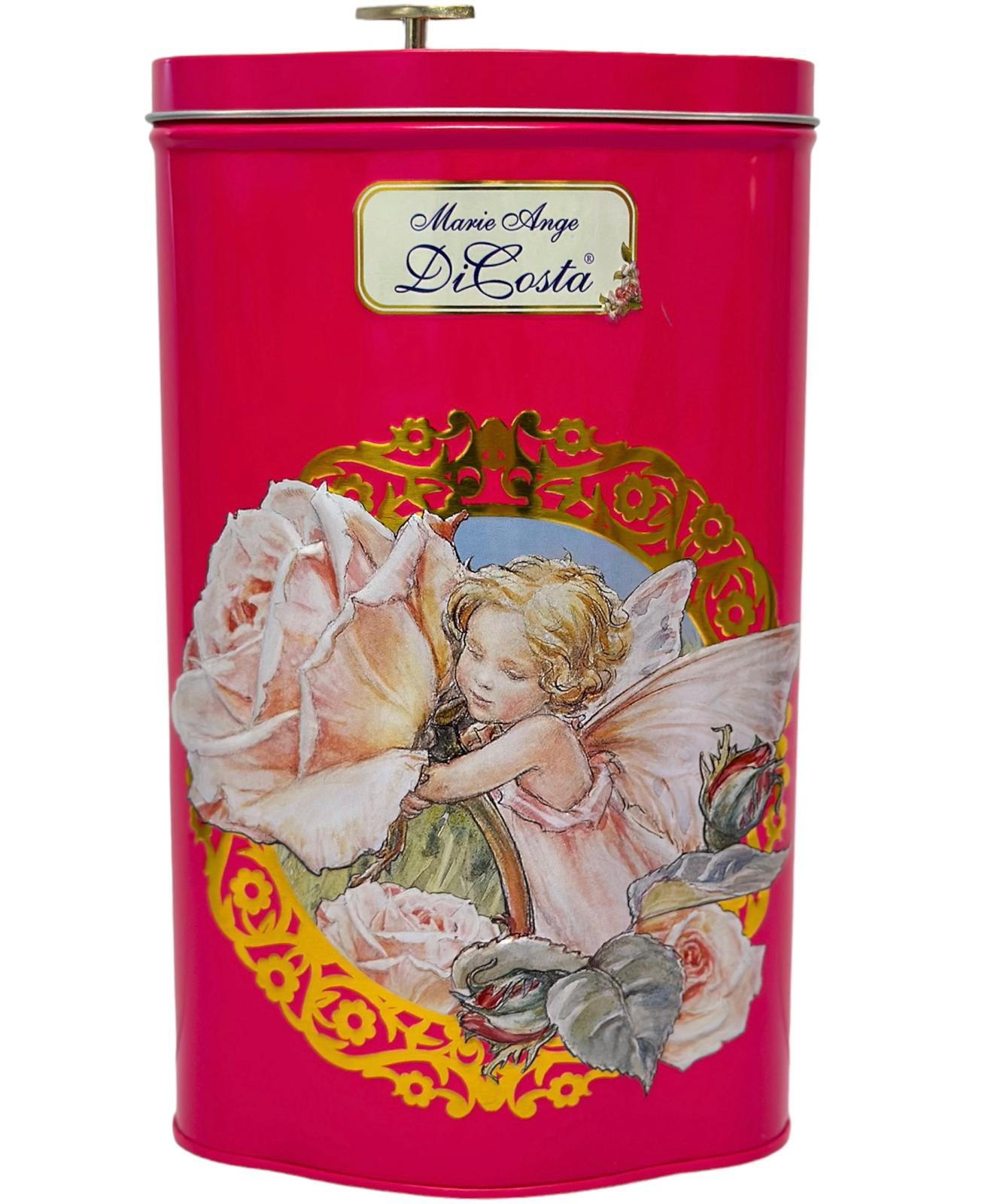 Marie Ange di Costa Flower Fairy Music Box Empty Decorative Tin--Diamond in Rose