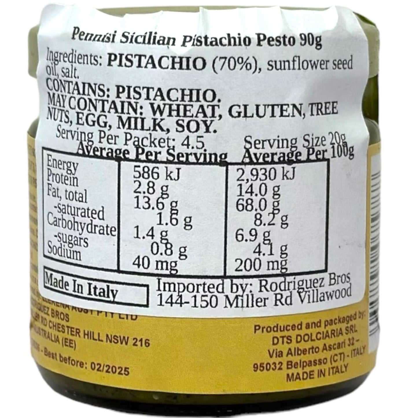 Pennisi Pesto Di Pistachio Pistachio Pesto 90g (Best Before 28-02-2025)
