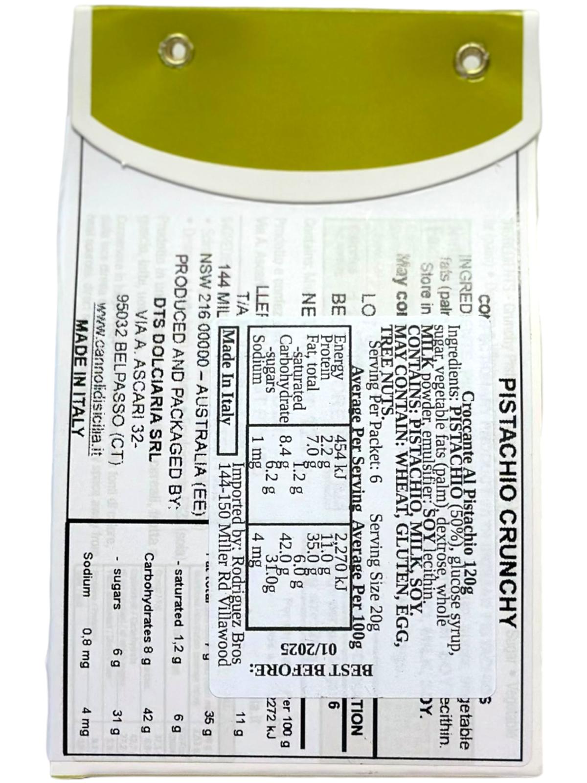 Pennisi Croccante Al Pistacchio Italian Pistacchio Brittle 120g (Best Before 31-01-2025)