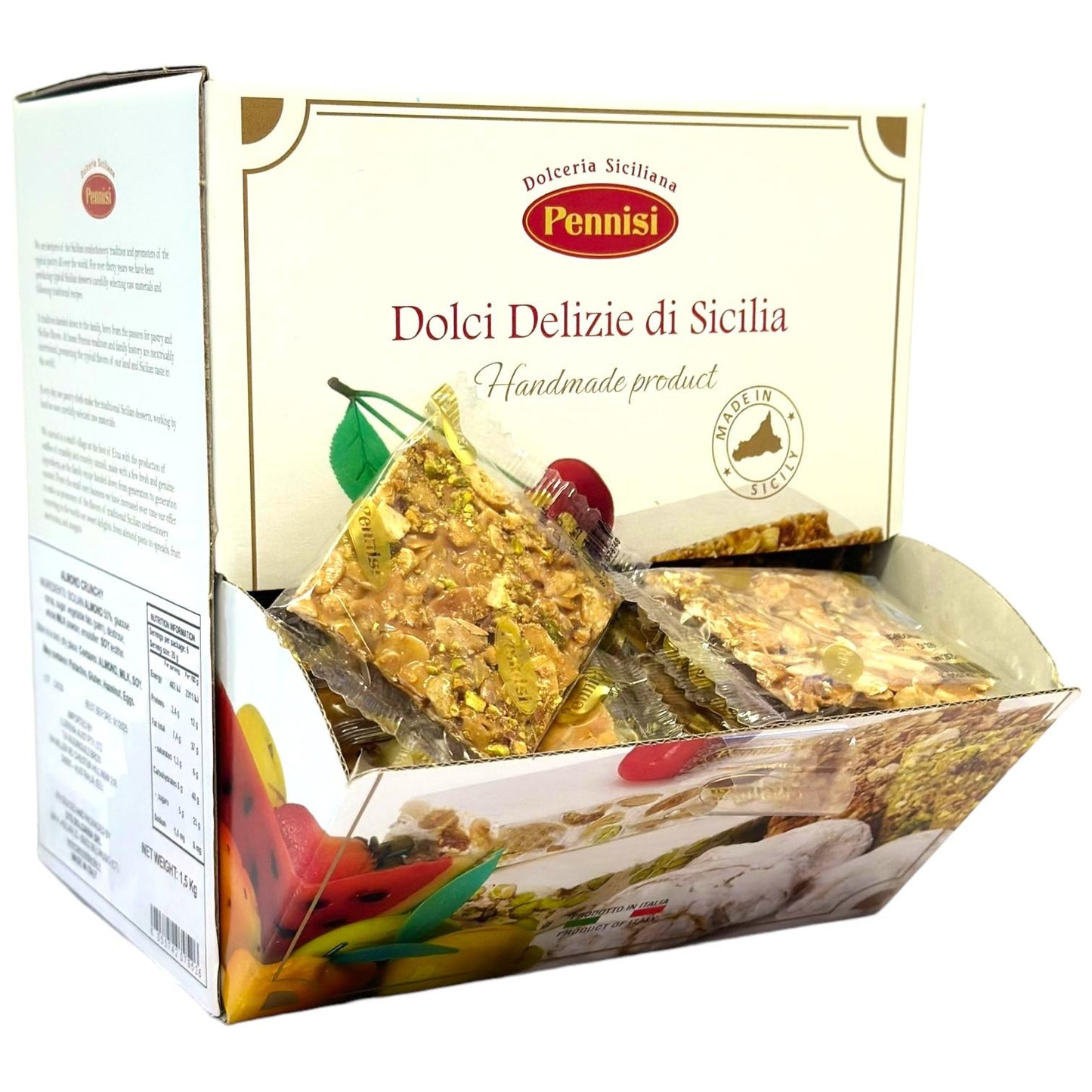 Pennisi Espositore Croccante Alle Mandorle Display Box Italian Almond Brittle 1.5kg (Best Before 31-01-2025)
