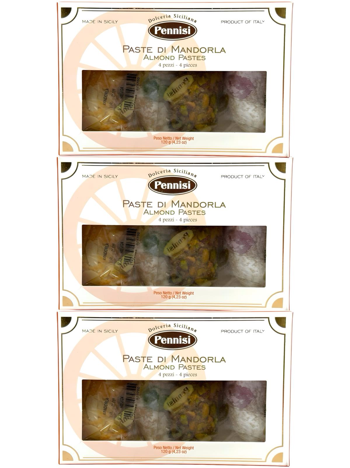 Pennisi Paste DI Mandorla Sicilian Mixed Almond Biscuits 120g- 3 Pack- 360g Total