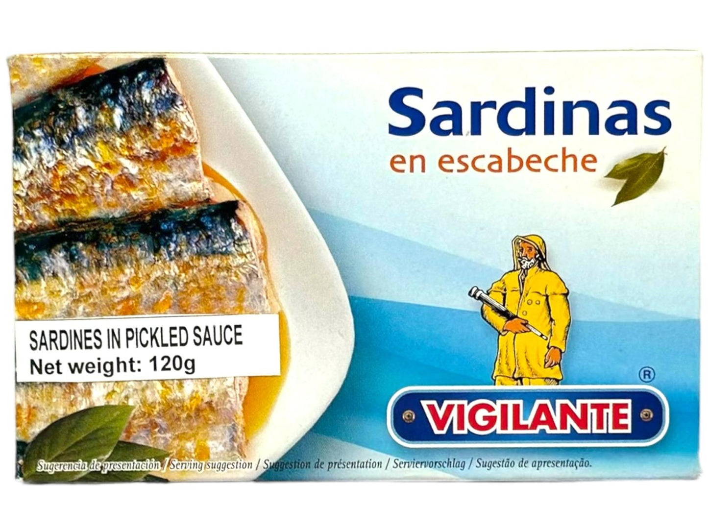 Vigilante Sardinas en Escabeche Spain - Sardines in Pickled Sauce 6 pack 120g x6
