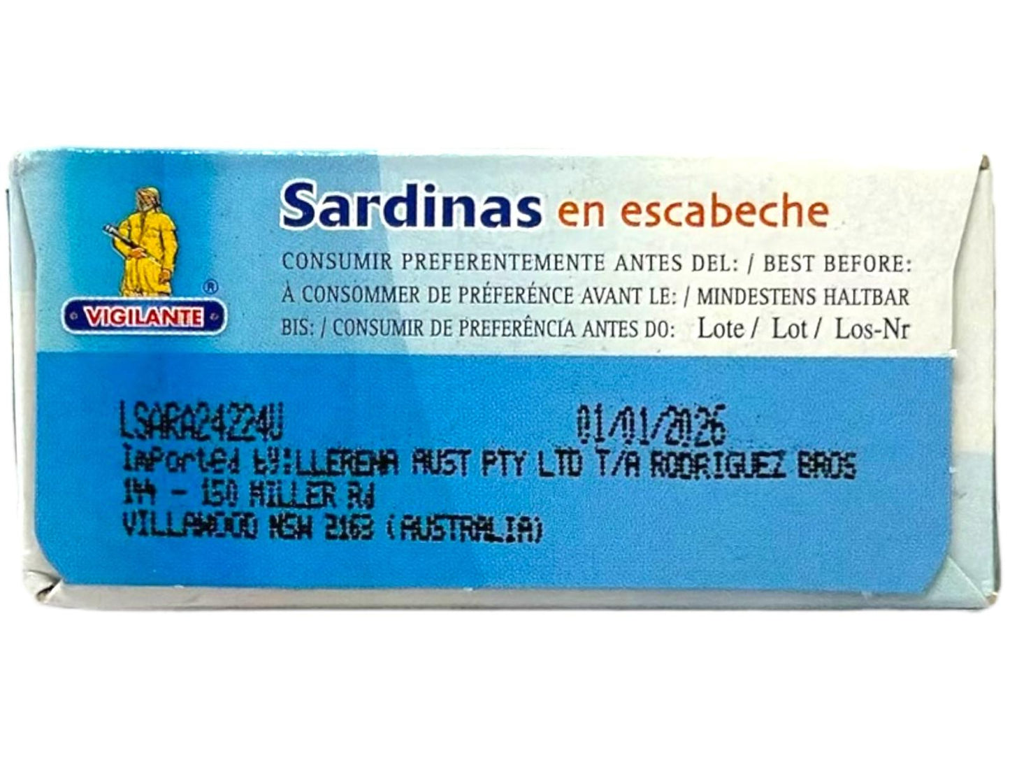 Vigilante Sardinas en Escabeche Spain - Sardines in Pickled Sauce 6 pack 120g x6