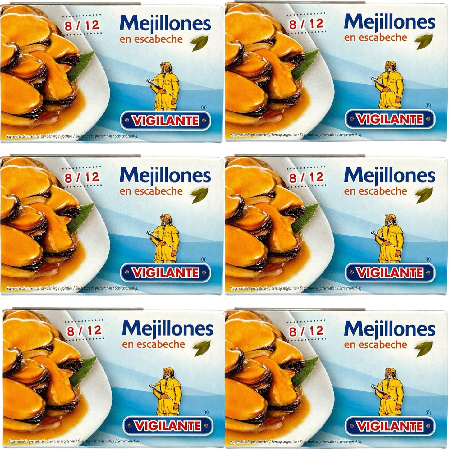 Vigilante Mejillones en Escabeche Spanish Pickled Mussels 6 pack 115 g x6