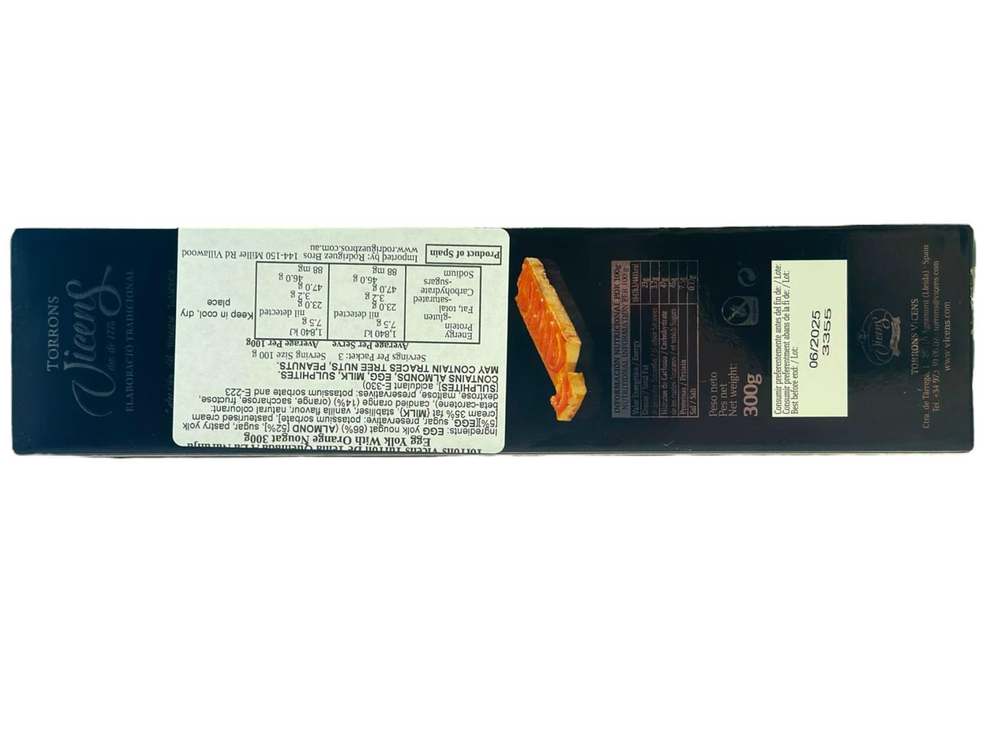 Vicens Turron Yema Quemada A La Naranja Spanish Egg Yolk And Orange Nougat 300g (Best Before 01-06-2025)