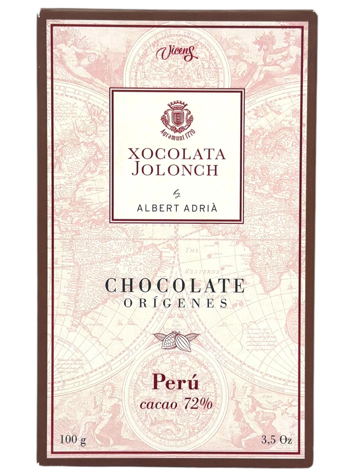 Vicens Xocolata Jolonch Chocolate Origines Peru 72% Cacao Dark Chocolate With Peru Cacao 100g (Best Before 01-05-2025)