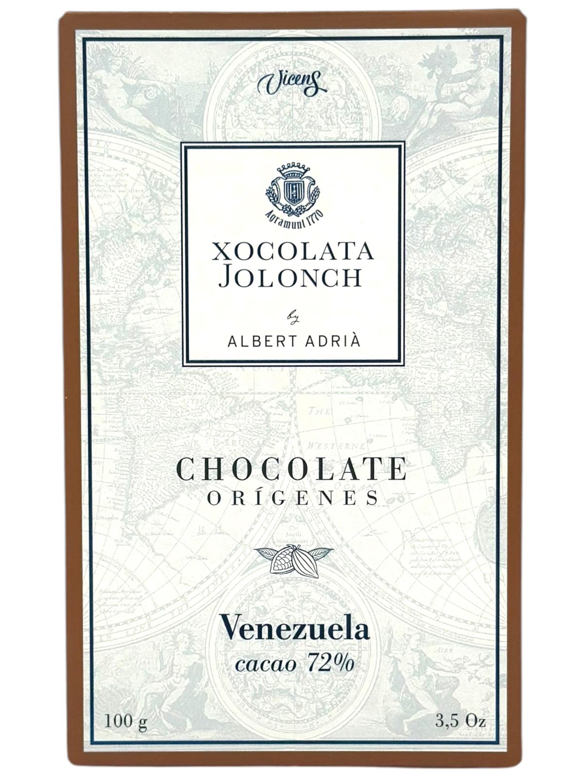Vicens Xocolata Jolonch Chocolate Origines Venezuela 72% Cacao Dark Chocolate With Venezualan Cacao 100g (Best Before 01-05-2025)
