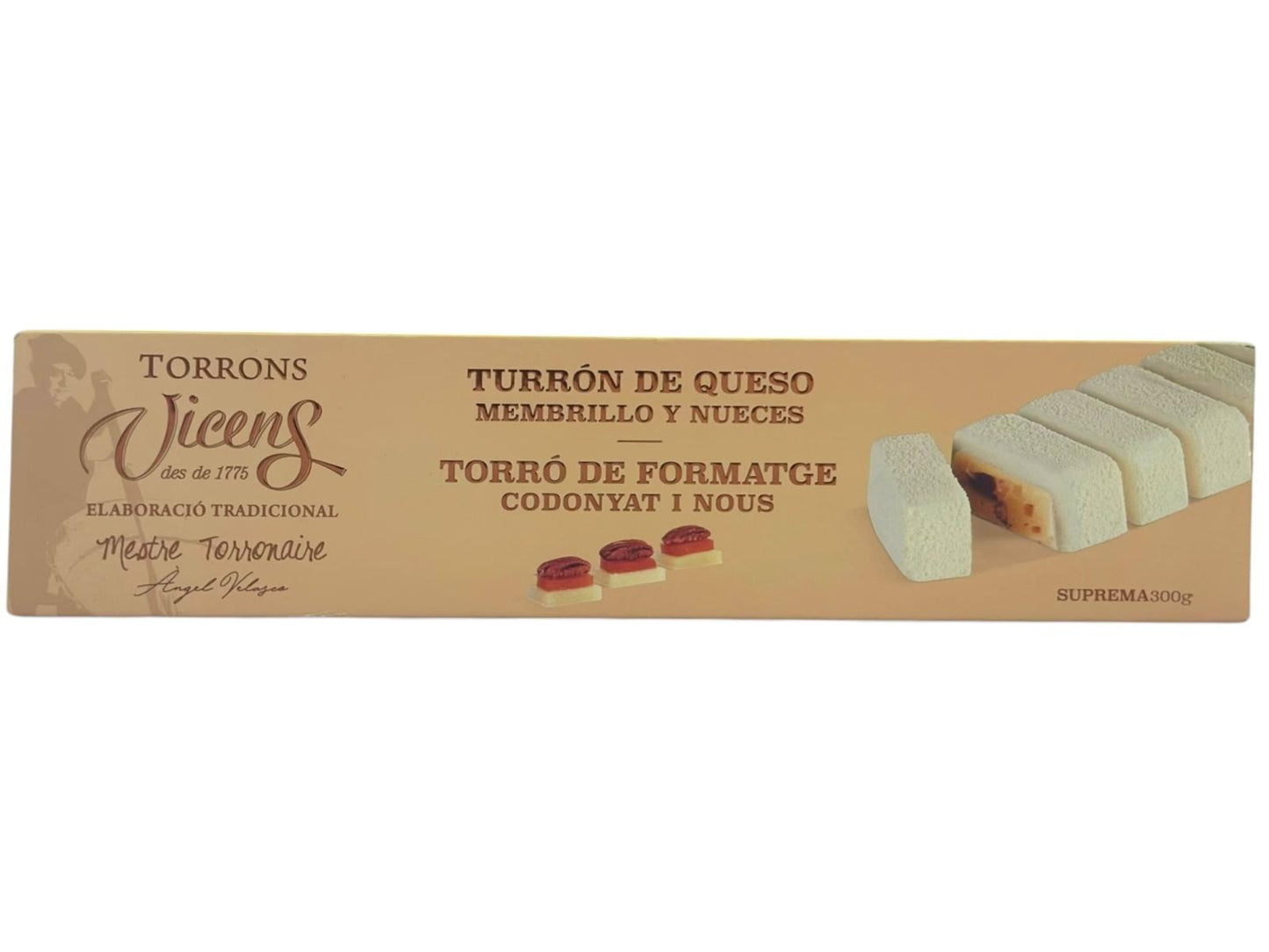 Vicens Turron De Queso, Membrillo, Nueces Cheese, Quince, Walnut Nougat 300g (Best Before 01-05-2025)