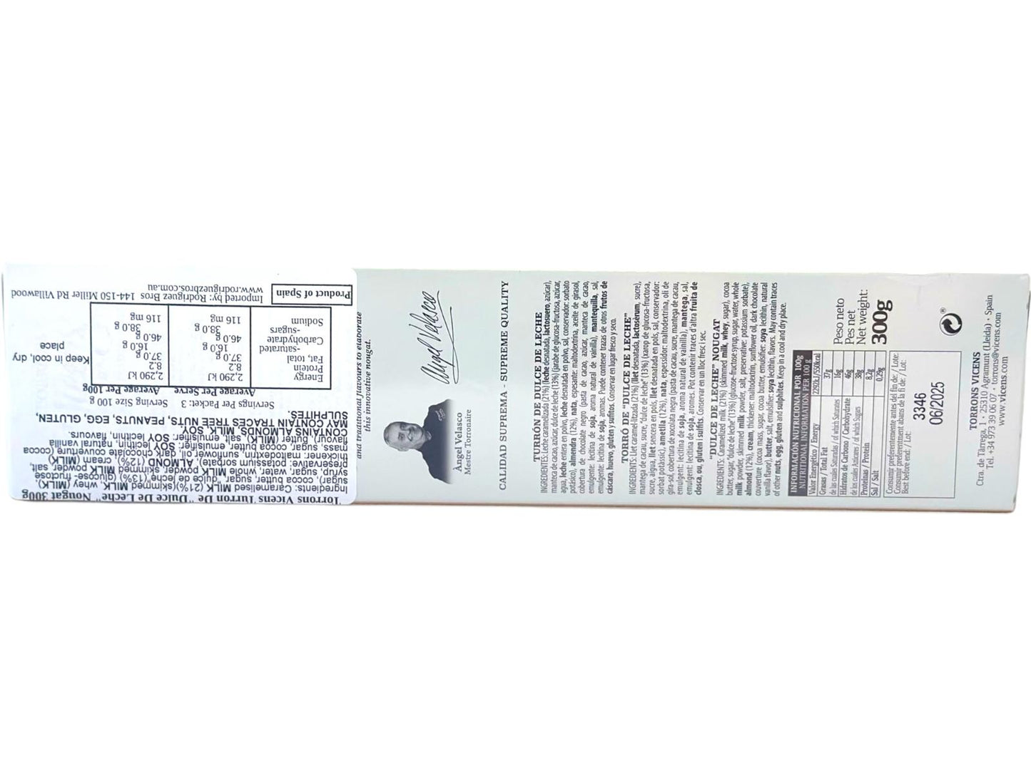 Vicens Turron De Dulce De Leche Nougat 300g (Best Before 01-04-2025)