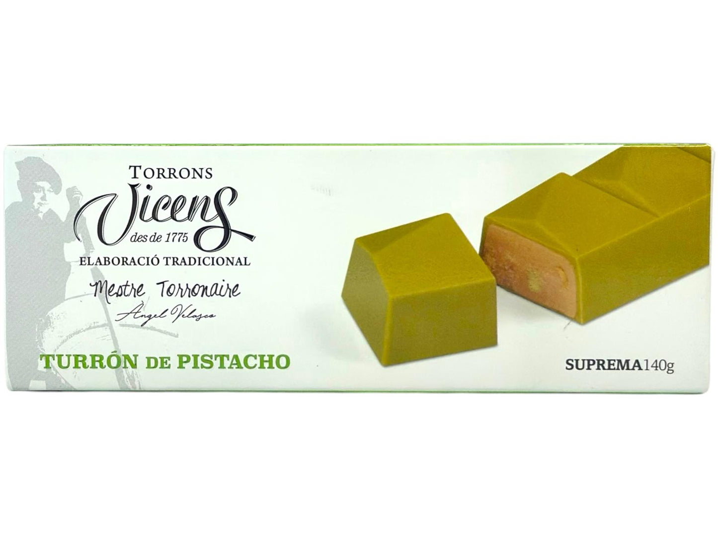 Vicens Turron De Pistacho Pistaccio Nougat 140g (Best Before 31-07-2025)