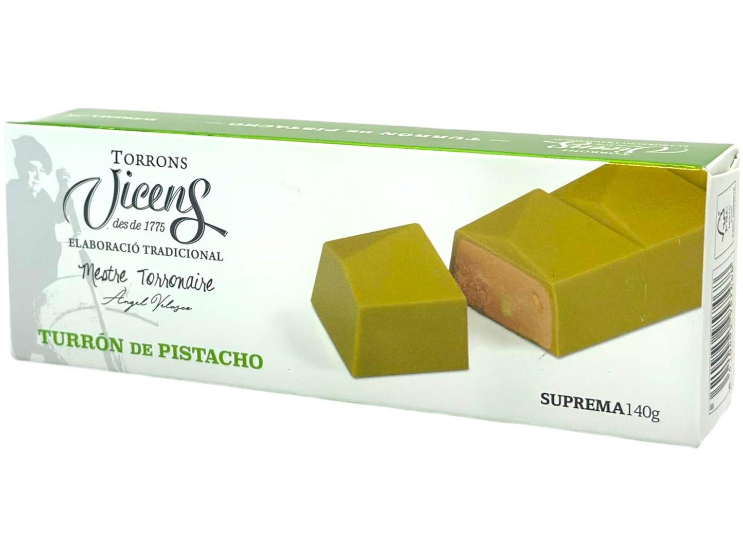 Vicens Turron De Pistacho Pistaccio Nougat 140g (Best Before 31-07-2025)