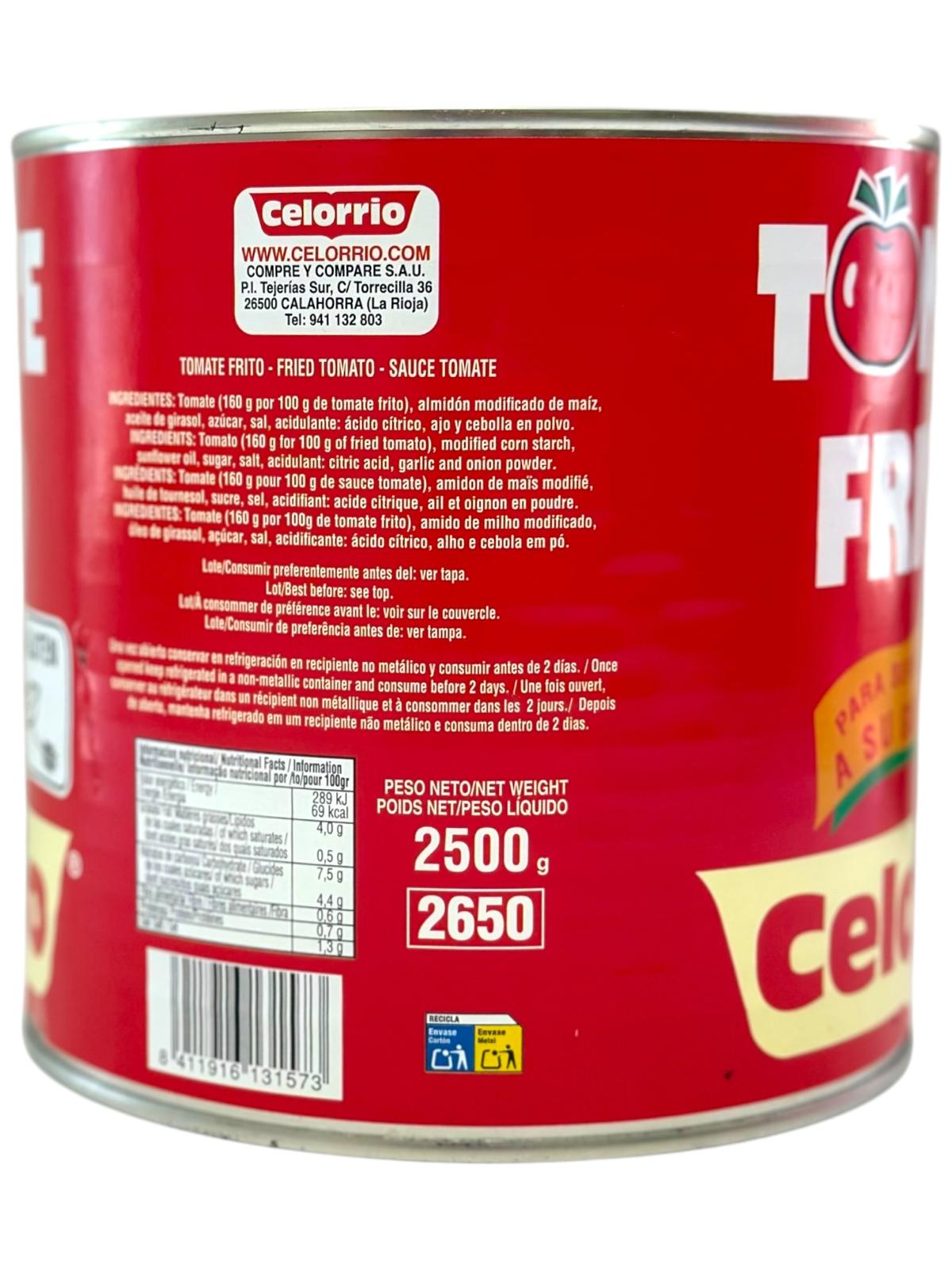Celorrio Tomate Frito Tin 2.5kg (Best Before 31-12-2029)