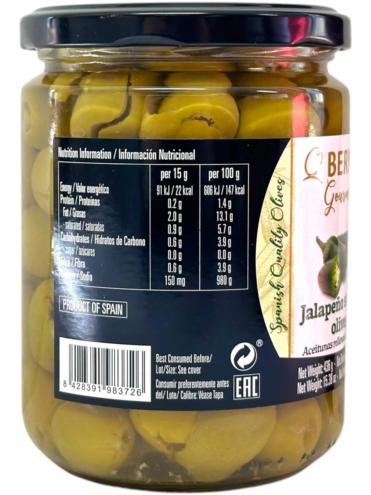 Bernal Gourmet Jalapeno Stuffed Olives 440g (Best Before 18-05-2027)