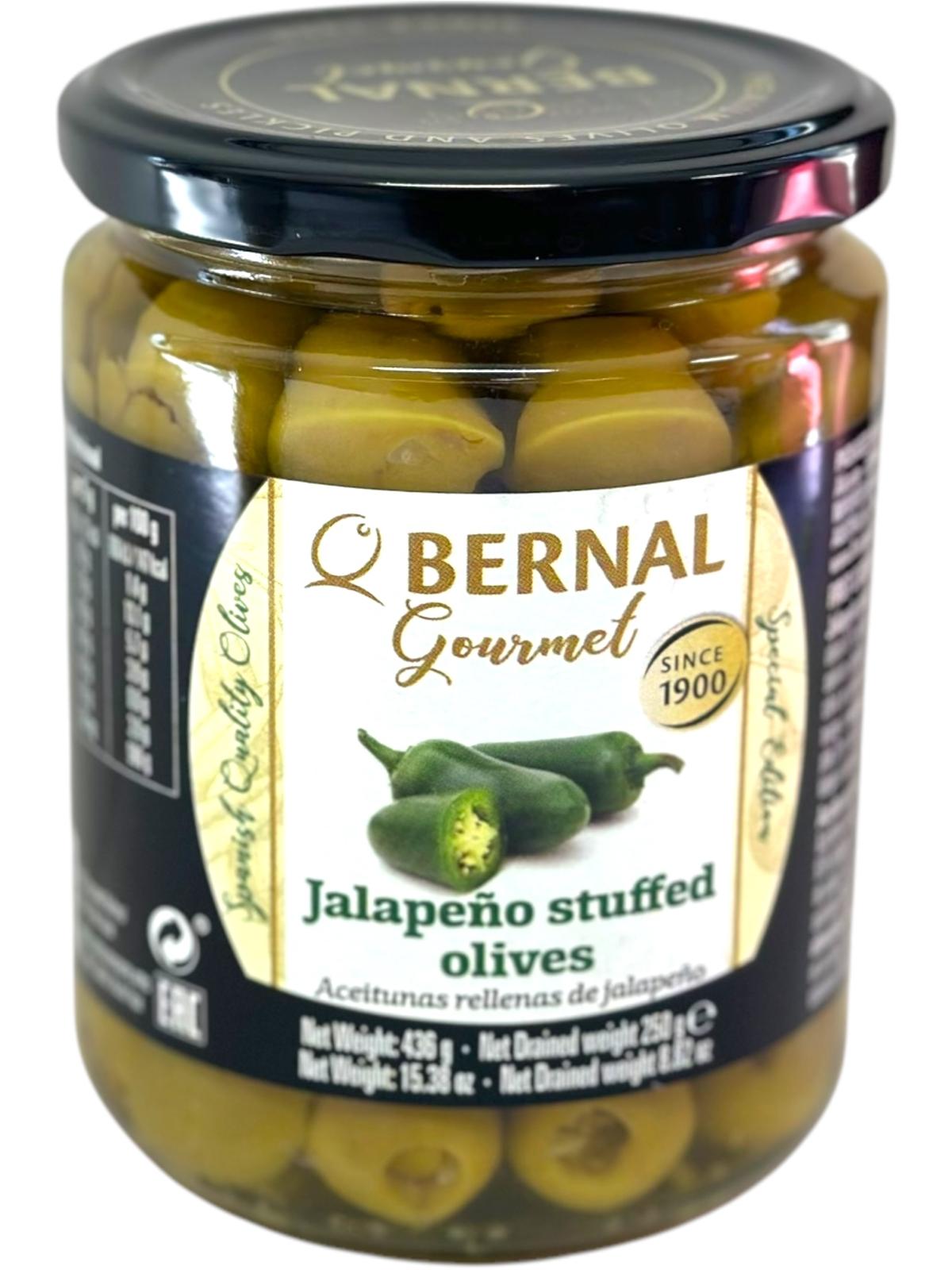 Bernal Gourmet Jalapeno Stuffed Olives 440g (Best Before 18-05-2027)