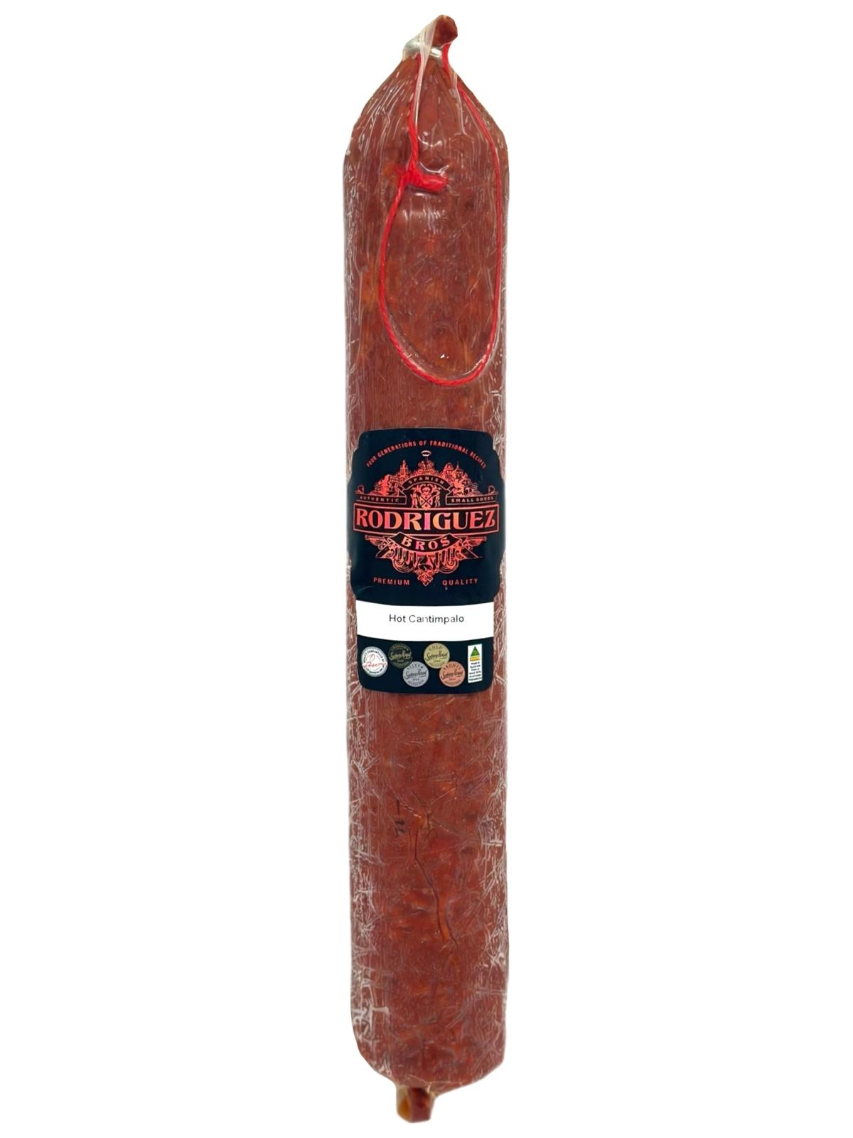 Hot Cantimpalo Full Salami Approx 400g random weight packet. Regular price $15.00 AUD (You are guaranteed to receive at least 385g of product, equivalent price of $38.96 per kg.)