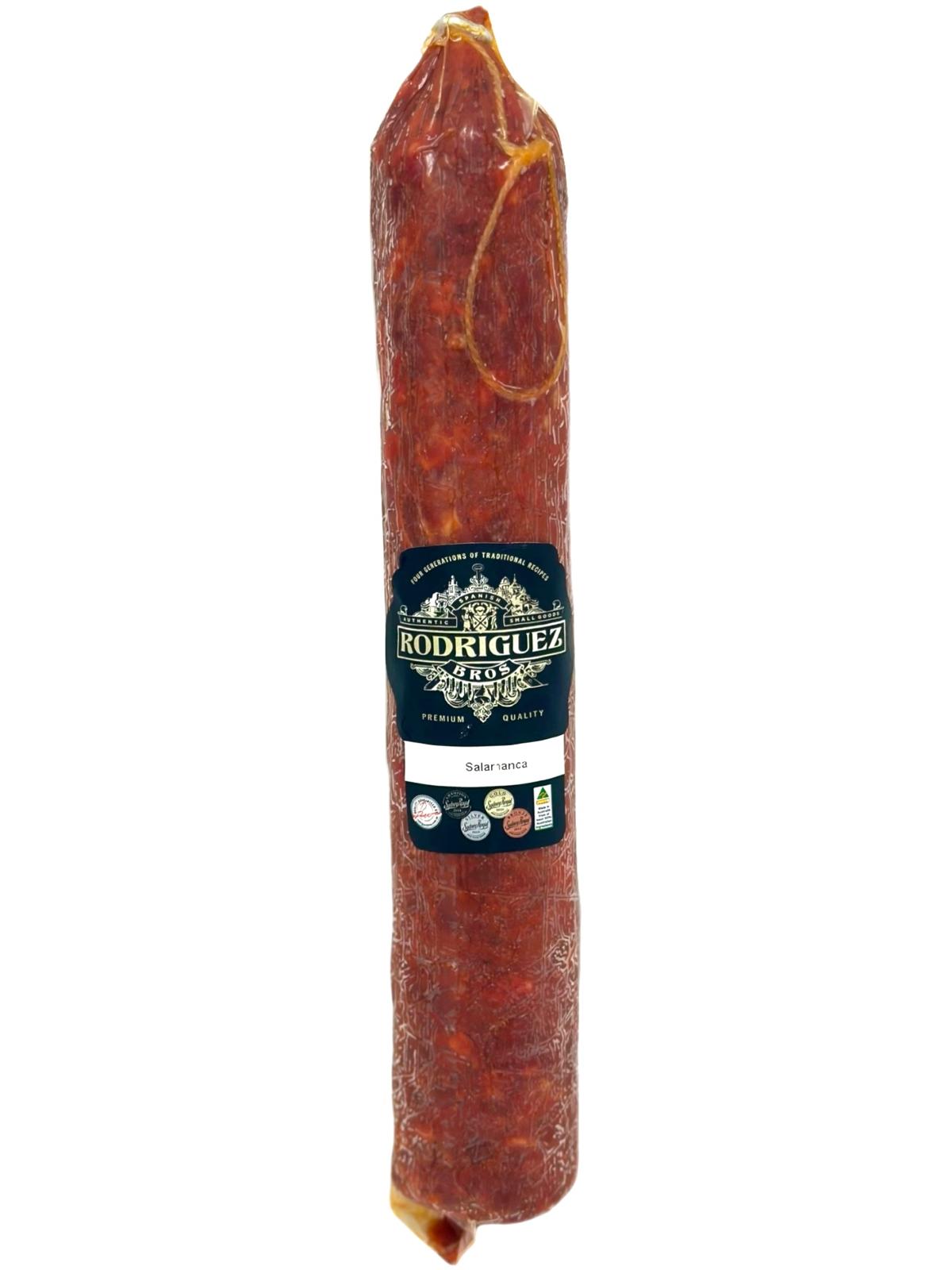 Salamanca Full Salami Approx 400g random weight packet. Regular price $15.00 AUD (You are guaranteed to receive at least 385g of product, equivalent price of $38.96 per kg.)
