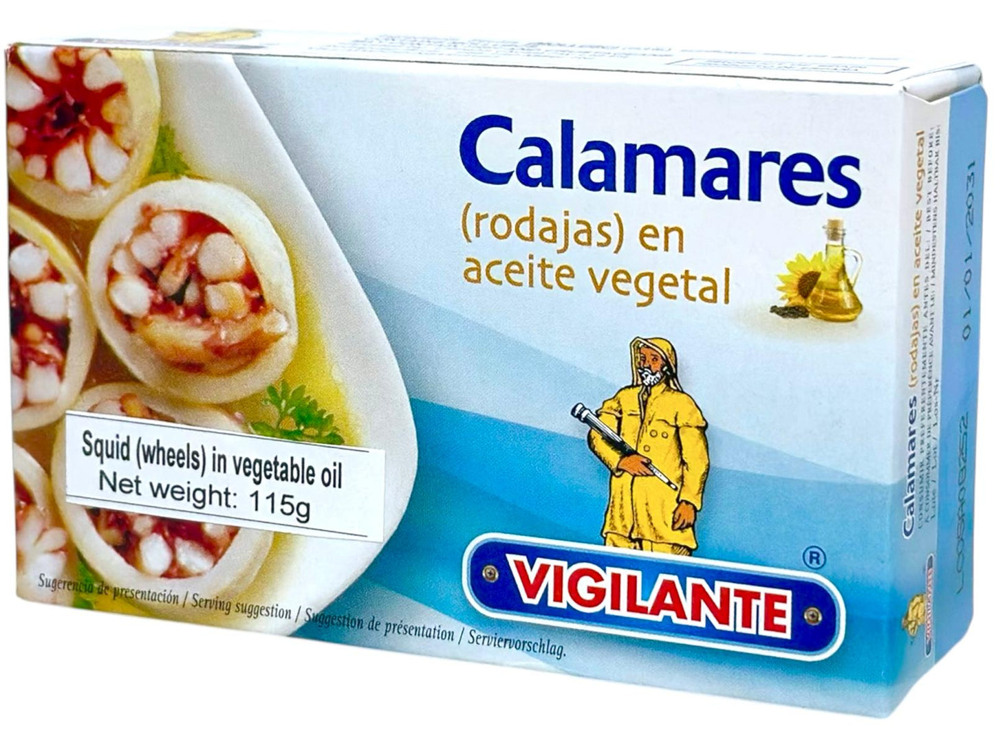 Vigilante Calamares (Rodajas) en Aceite Vegetal - Squids (Wheels) in Vegetable Oil 115g