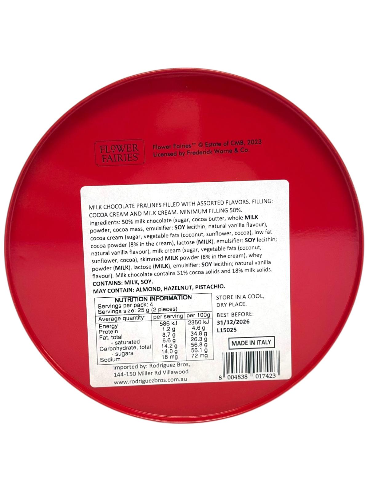 Marie Ange di Costa Flower Fairy Italian With Italian Praline Chocolates Filled with cocoa cream & milk cream —Il Girotondo in Red 100g (Best Before 31-12-2026)