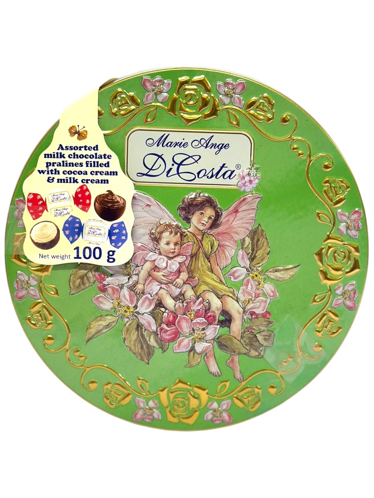 Marie Ange di Costa Flower Fairy Italian With Italian Praline Chocolates Filled with cocoa cream & milk cream —Il Girotondo in Green 100g (Best Before 31-12-2026)