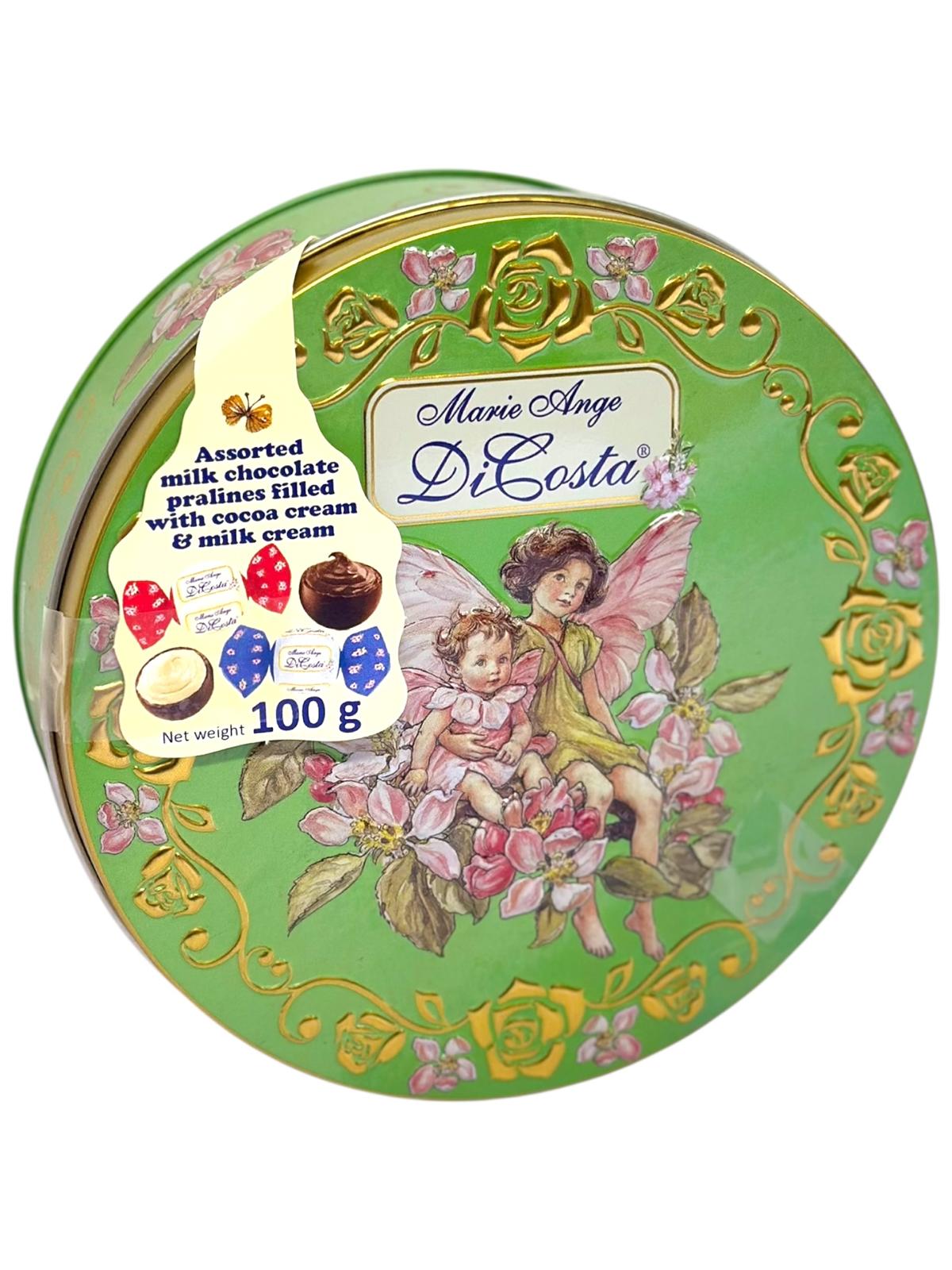 Marie Ange di Costa Flower Fairy Italian With Italian Praline Chocolates Filled with cocoa cream & milk cream —Il Girotondo in Green 100g (Best Before 31-12-2026)