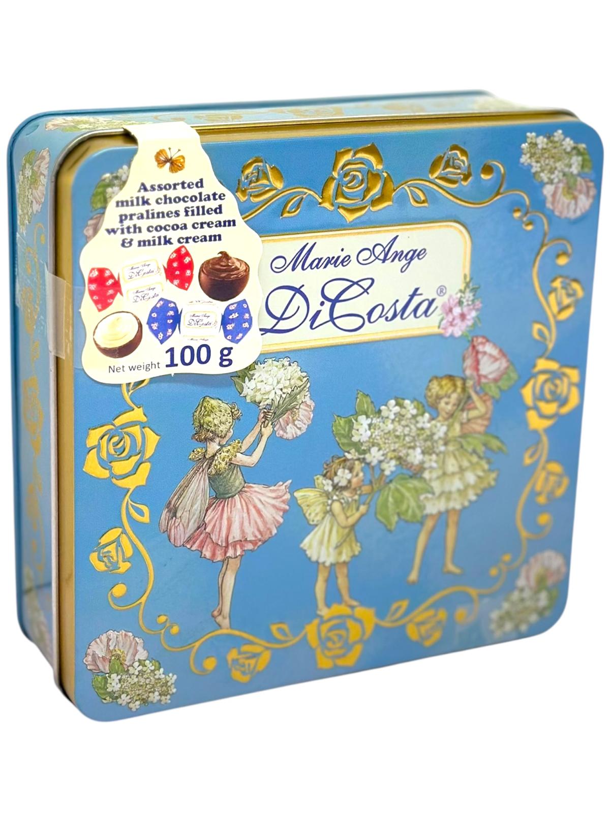 Marie Ange di Costa Flower Fairy Italian Assorted Milk Chocolate Pralines—Il Quadretto in Light Blue 100g (Best Before 31-12-2026)