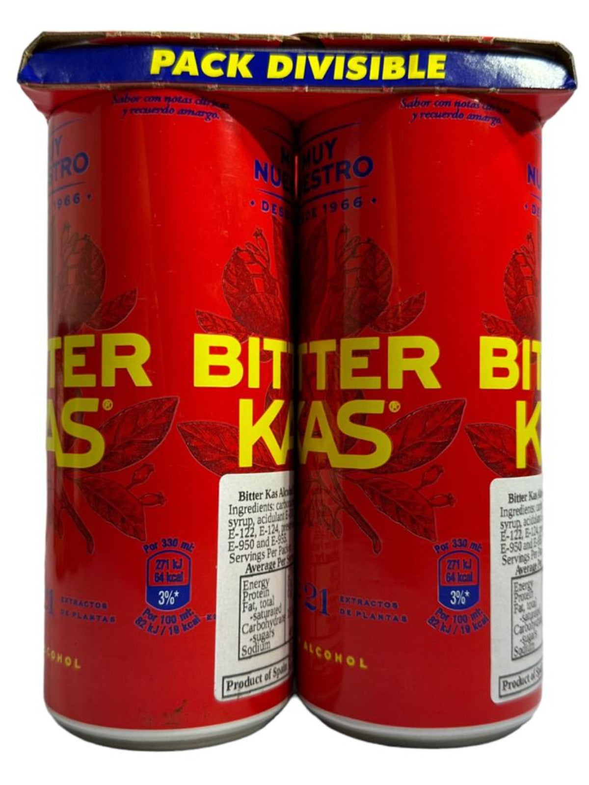 KAS Bitters Spanish Soft Drink 330ml x 8 Pack