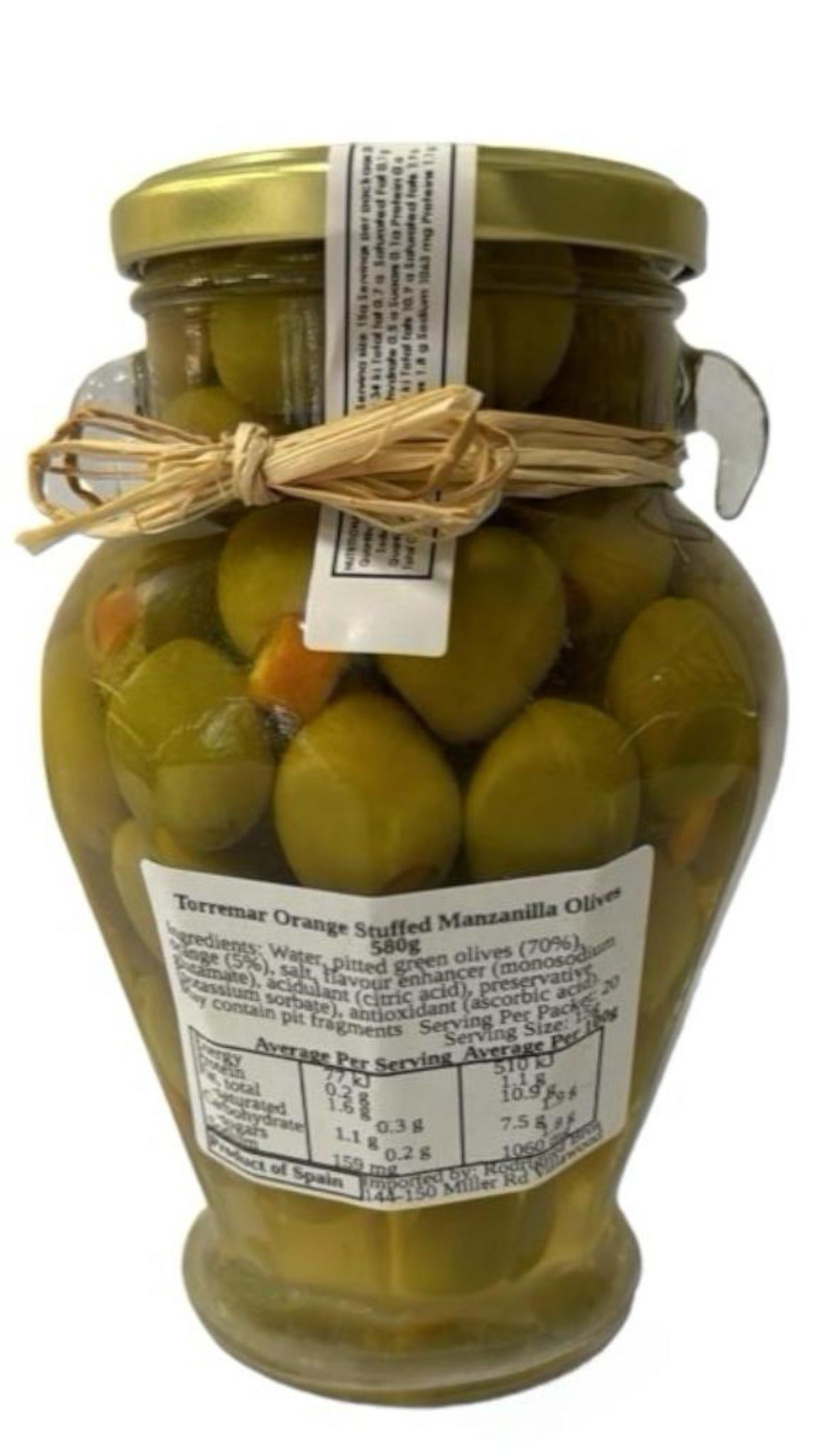 Torremar Spanish Orange Stuffed Manzanilla Olives 580g