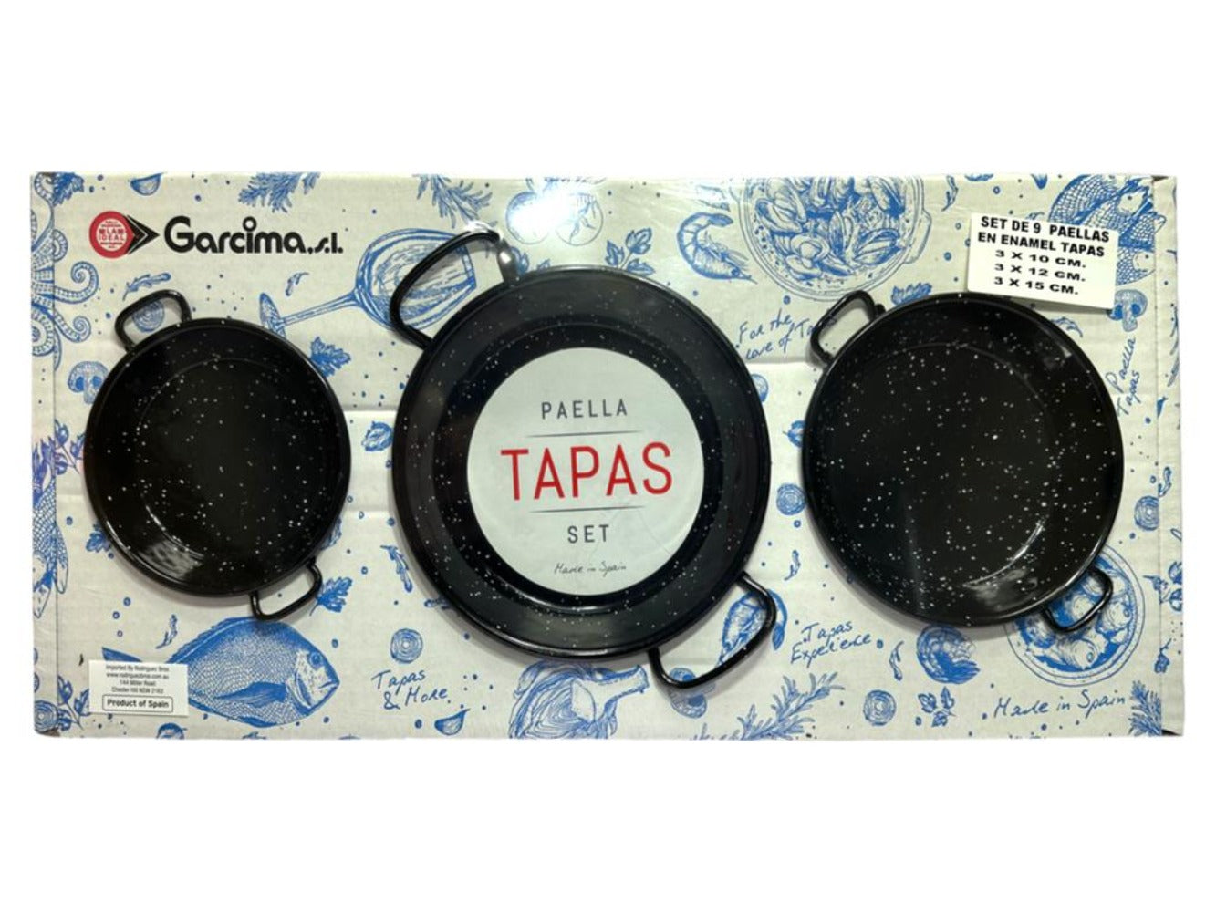 Garcima Spanish Enamel Paella Tapas Set - Set Of 9