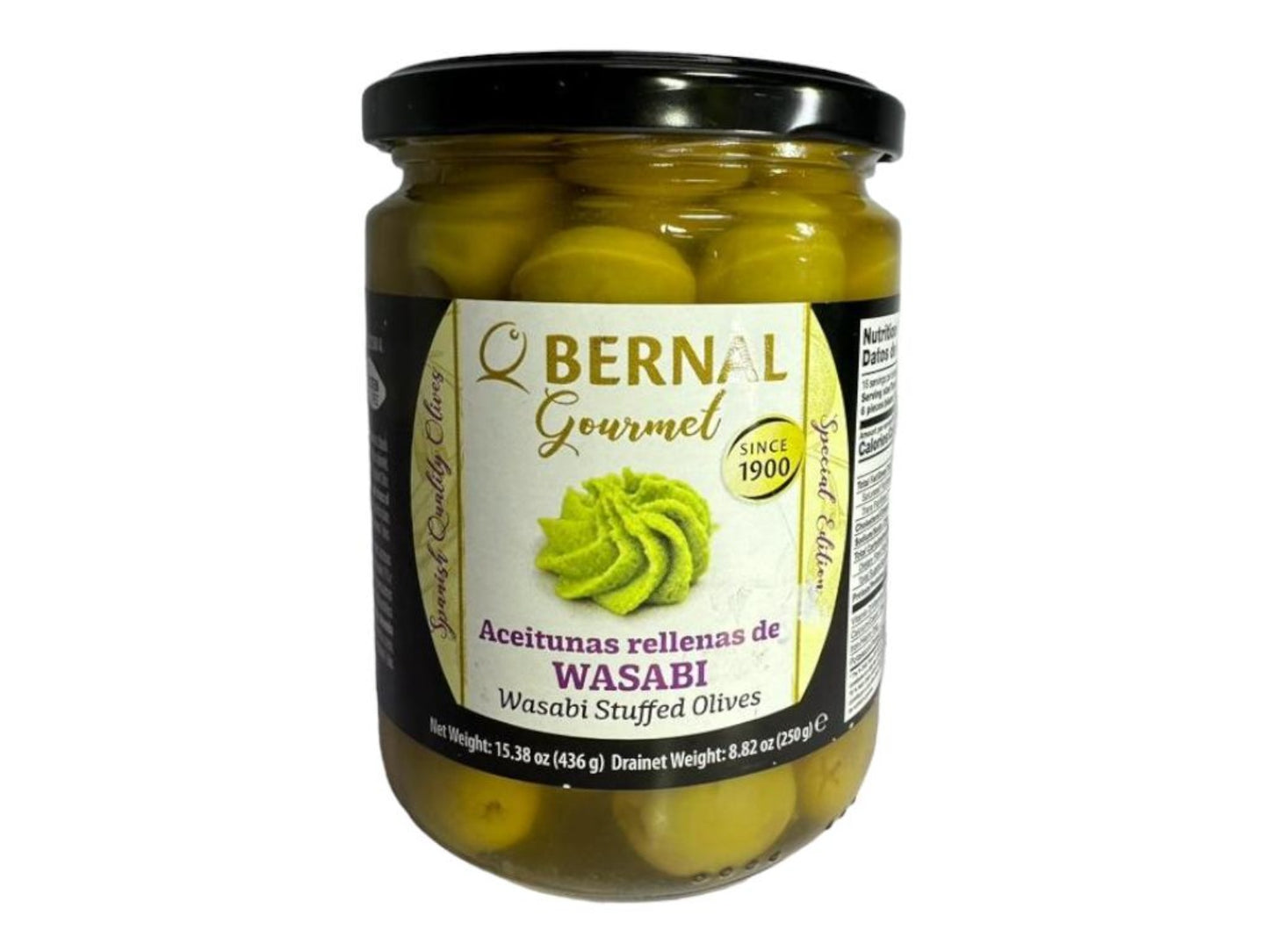 Bernal Gourmet Spanish Wasabi Stuffed Olives 440g x2 Twin Pack