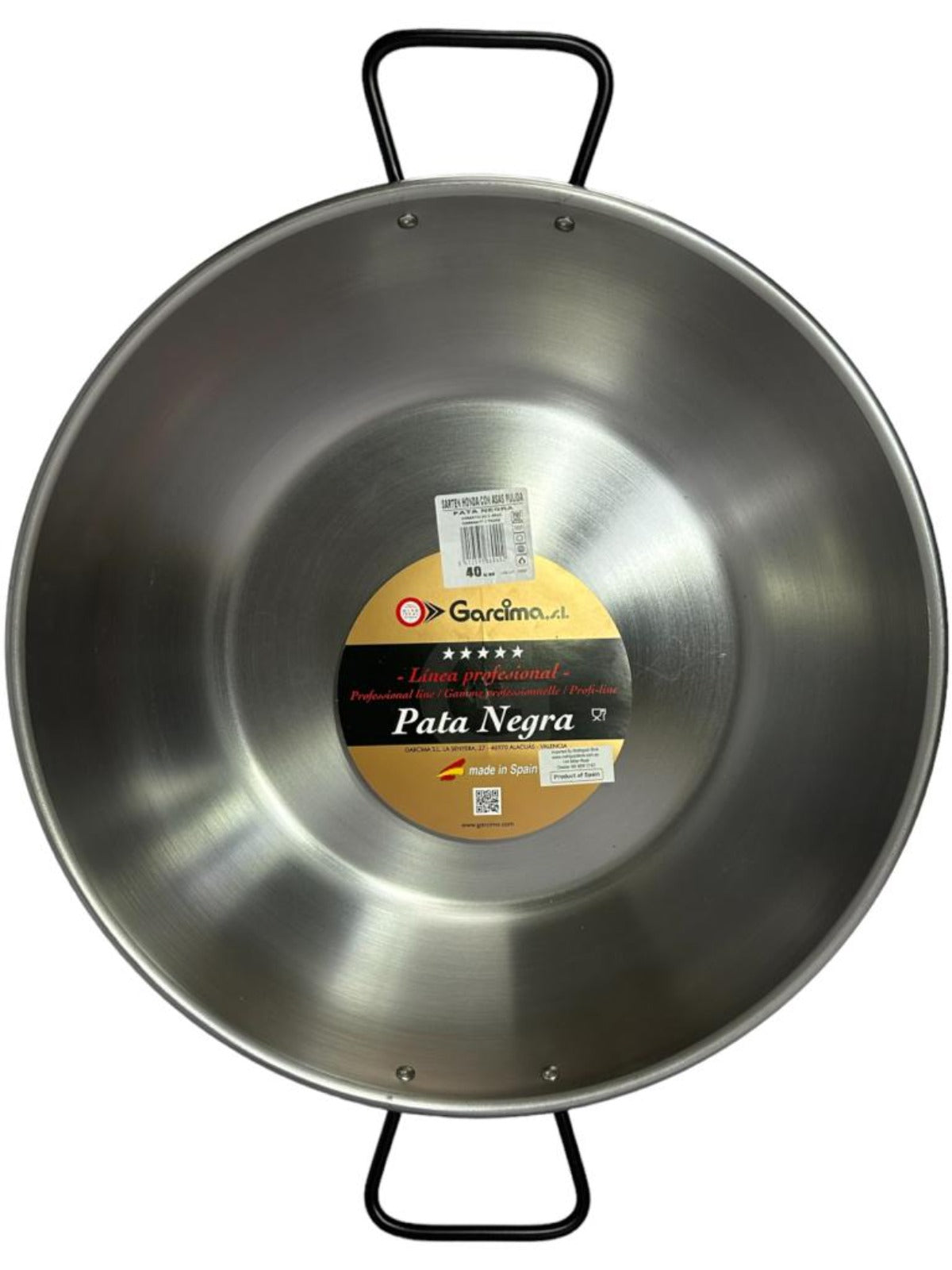 Garcima Pata Negra Sarten Honda con Asas Pulida 40cm