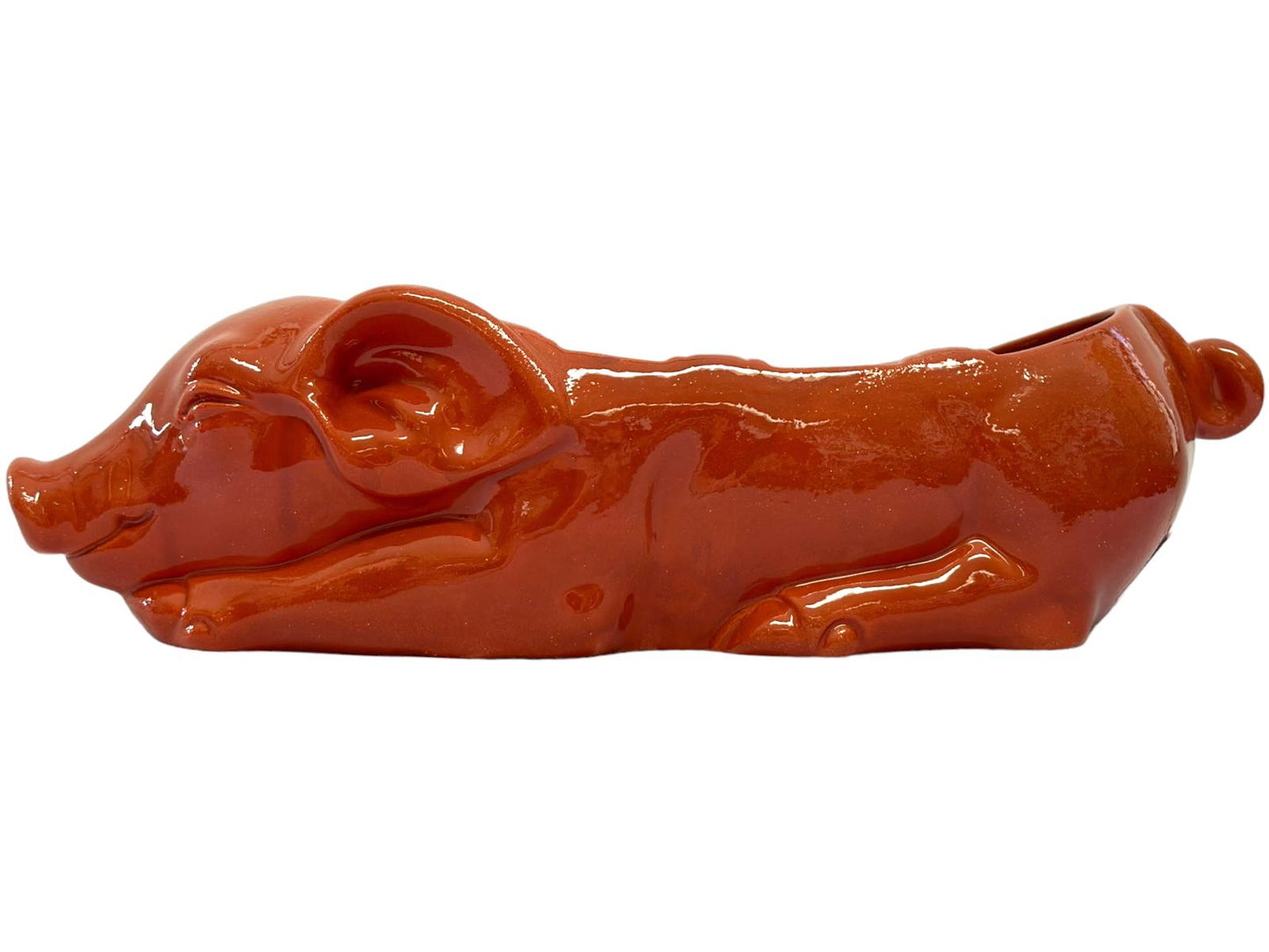 Edgar Picas Porco Assador A Dormir Liso Portuguese Terracotta Sleeping Pig 33cm x 12cm x 7cm