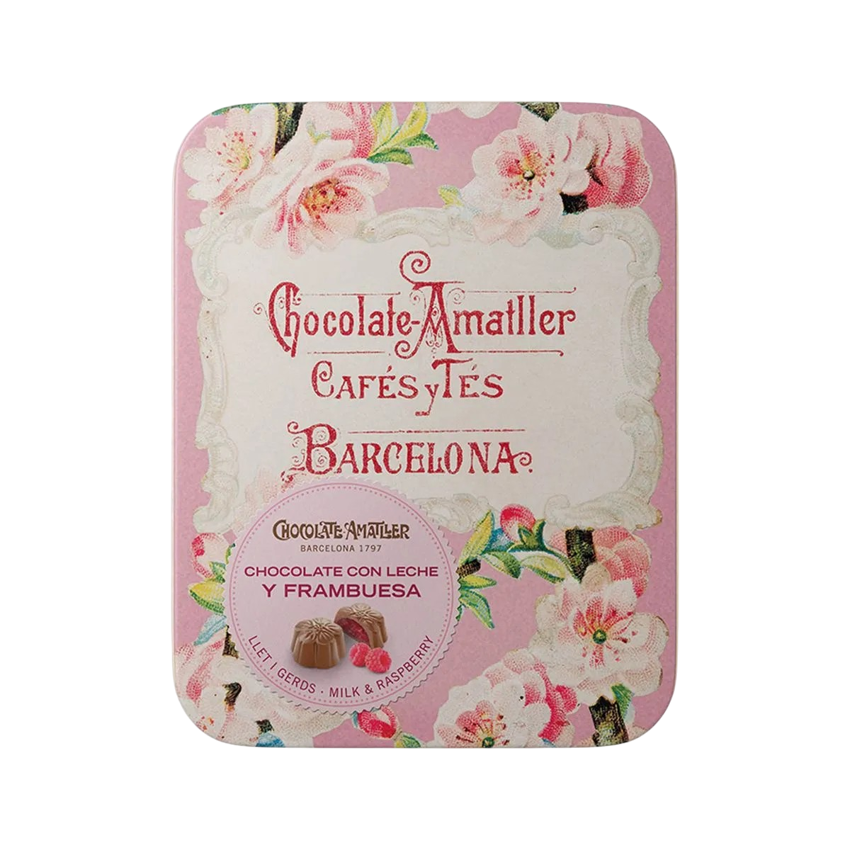 IN STORE ONLY - Chocolate Amatller Milk Chocolate with Raspberries 72g (Best Before 30-06-2026)