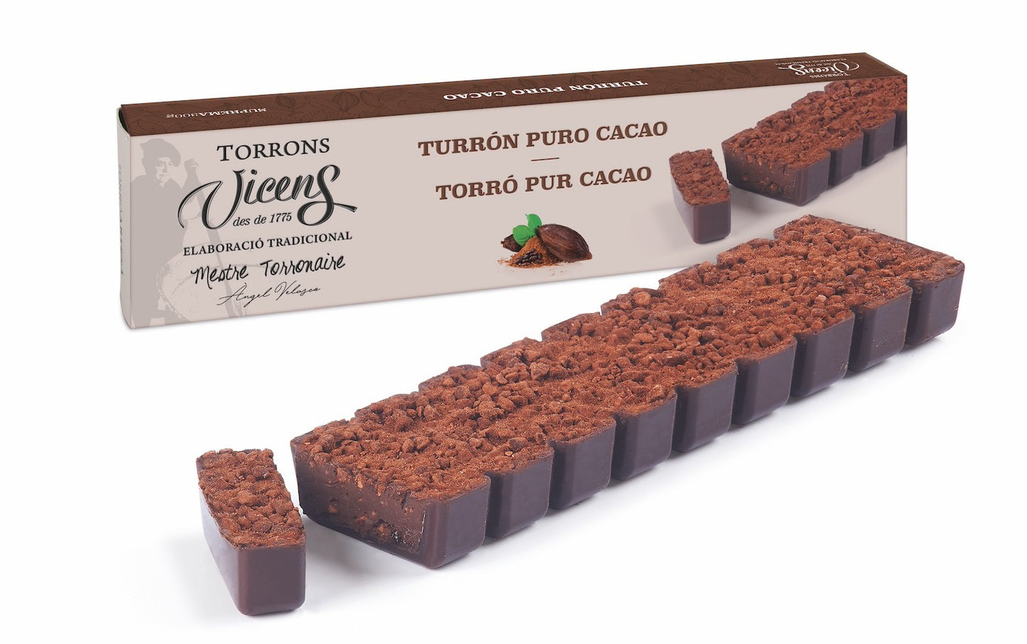 Vicens Turron Pure Cocoa Nougat 300g (Best Before 01-12-2026)