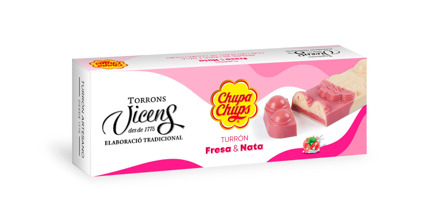 Vicens Turron Chupa Chups Strawberries and Cream 150g (Best Before 01-06-2026)