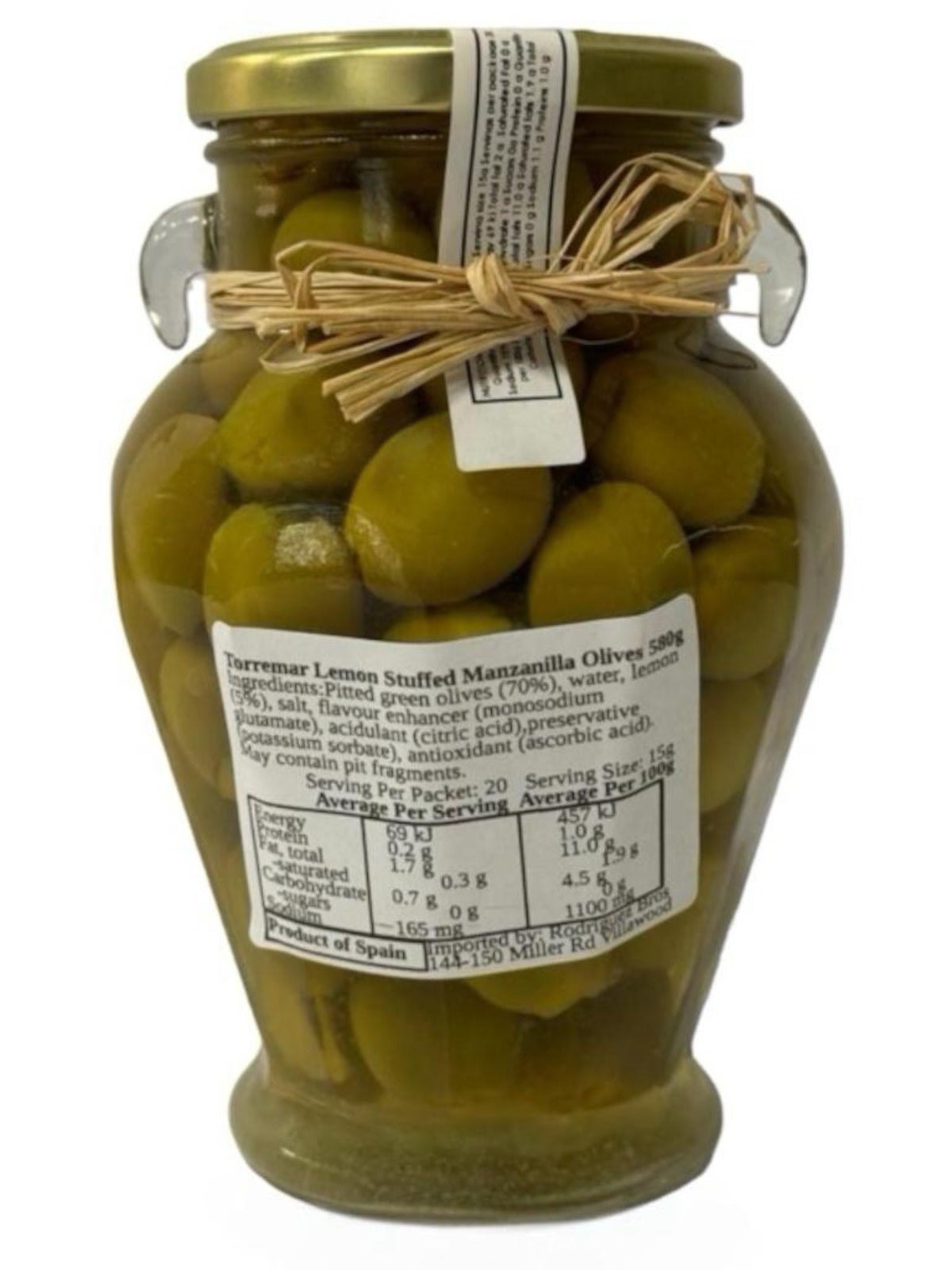 Torremar Spanish Lemon Stuffed Manzanilla Olives 580g