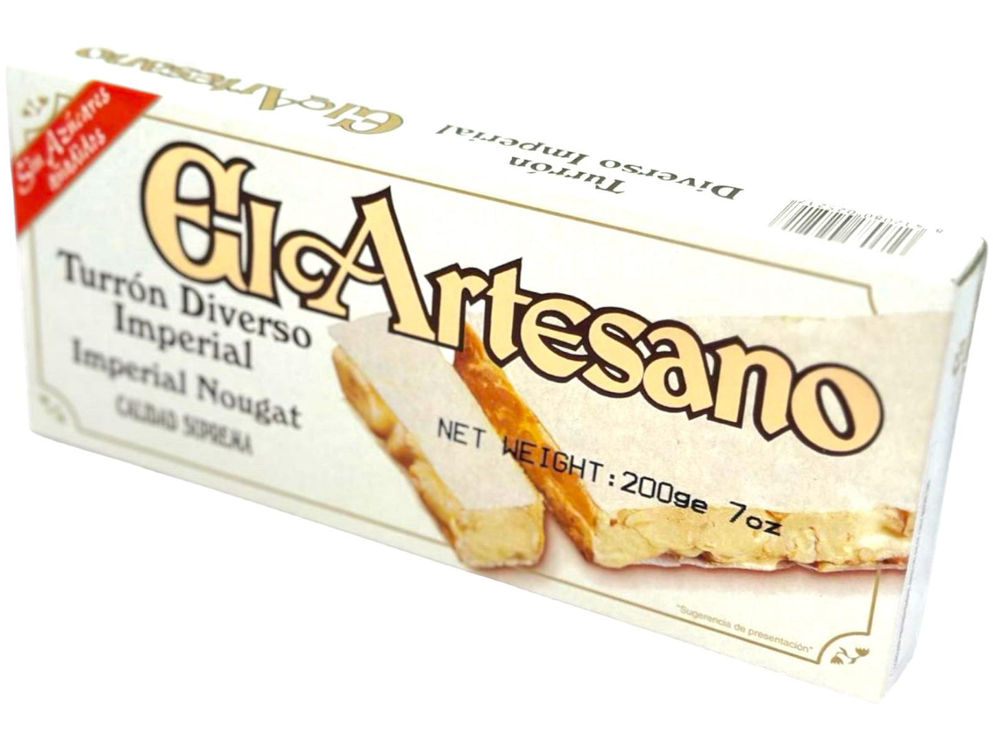 El Artesano Turron Duro Diverso Imperial Spanish Hard Nougat Sugar Free 200g (Best Before 30-01-2027)