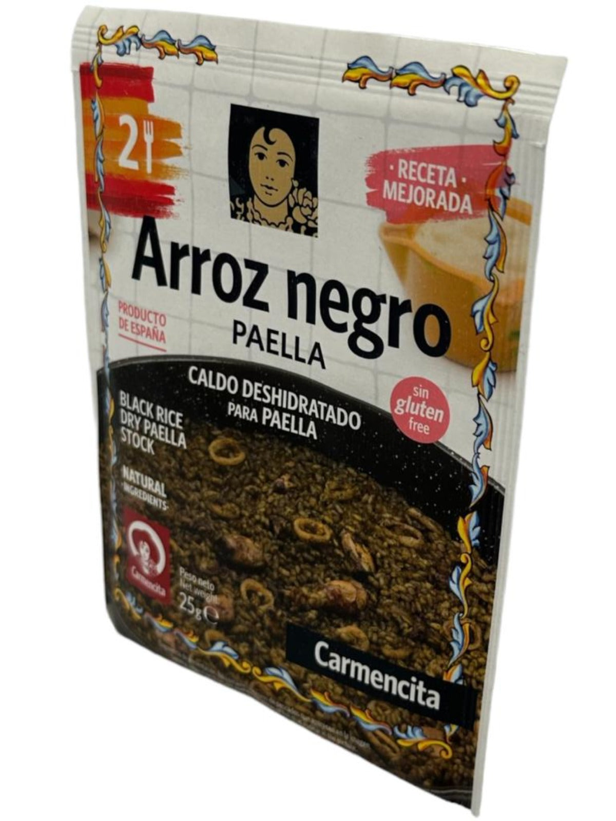 Carmencita Arroz Negro Black Rice Dry Paella Stock 25g