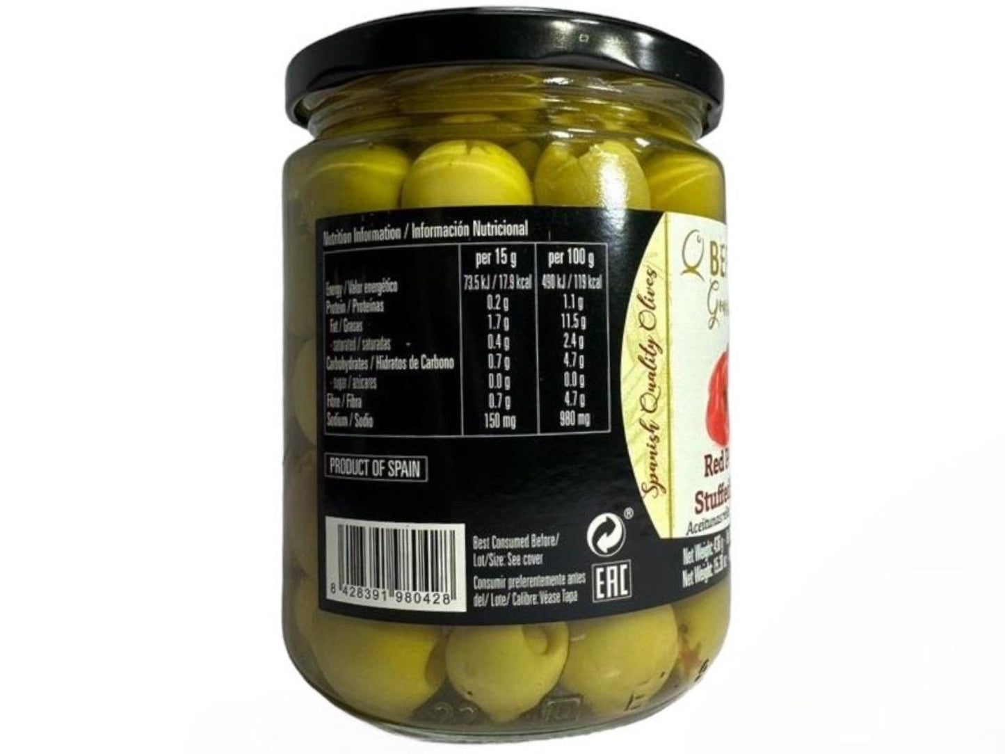 Bernal Gourmet Red Pepper Capsicum Stuffed Olives 2 Pack 436g x2