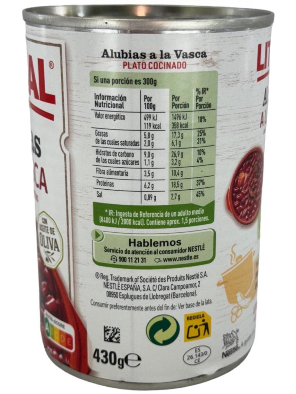 Litoral Alubias a la vasca 420g